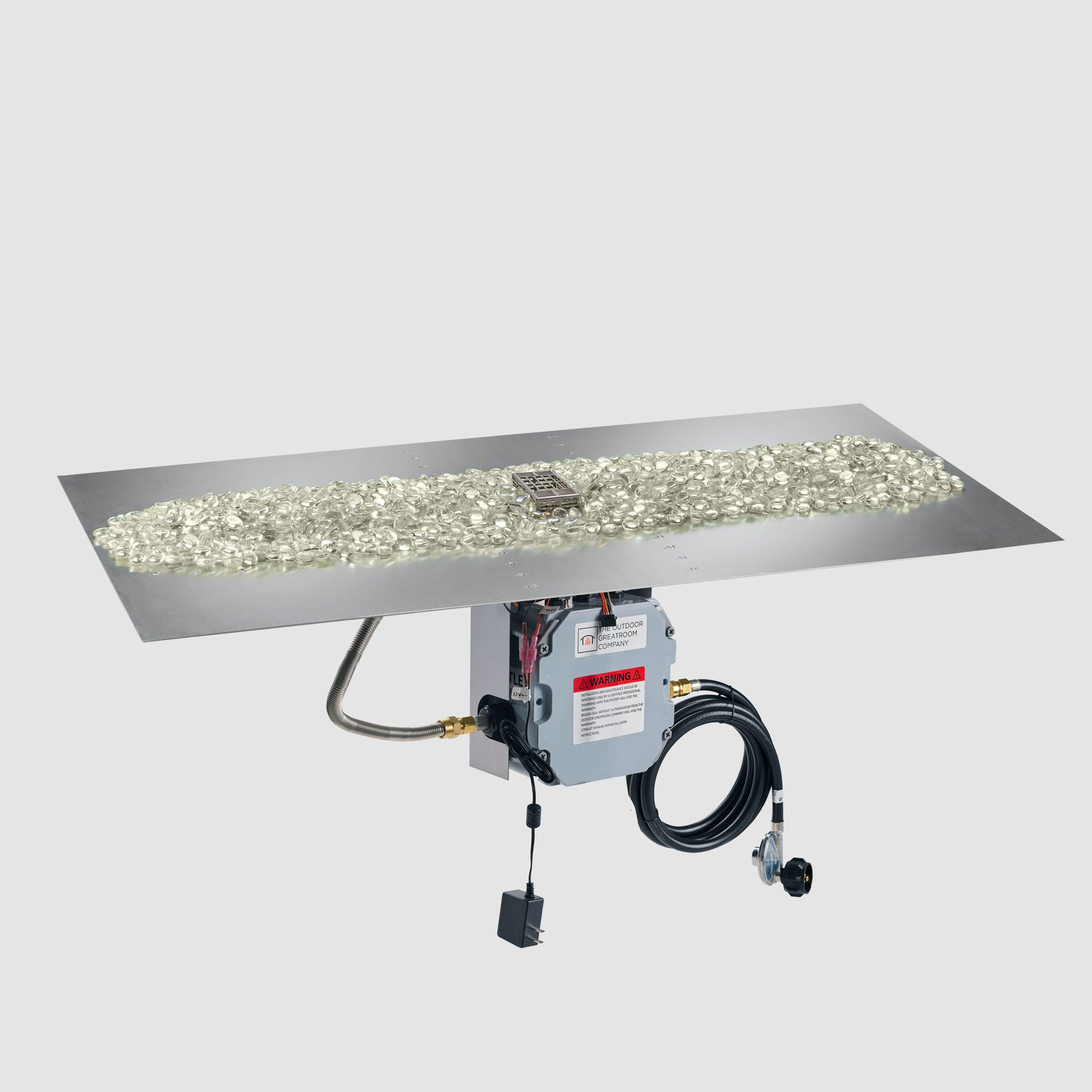 Crystal Fire Plus Linear Gas Burner Insert and Plate Kit