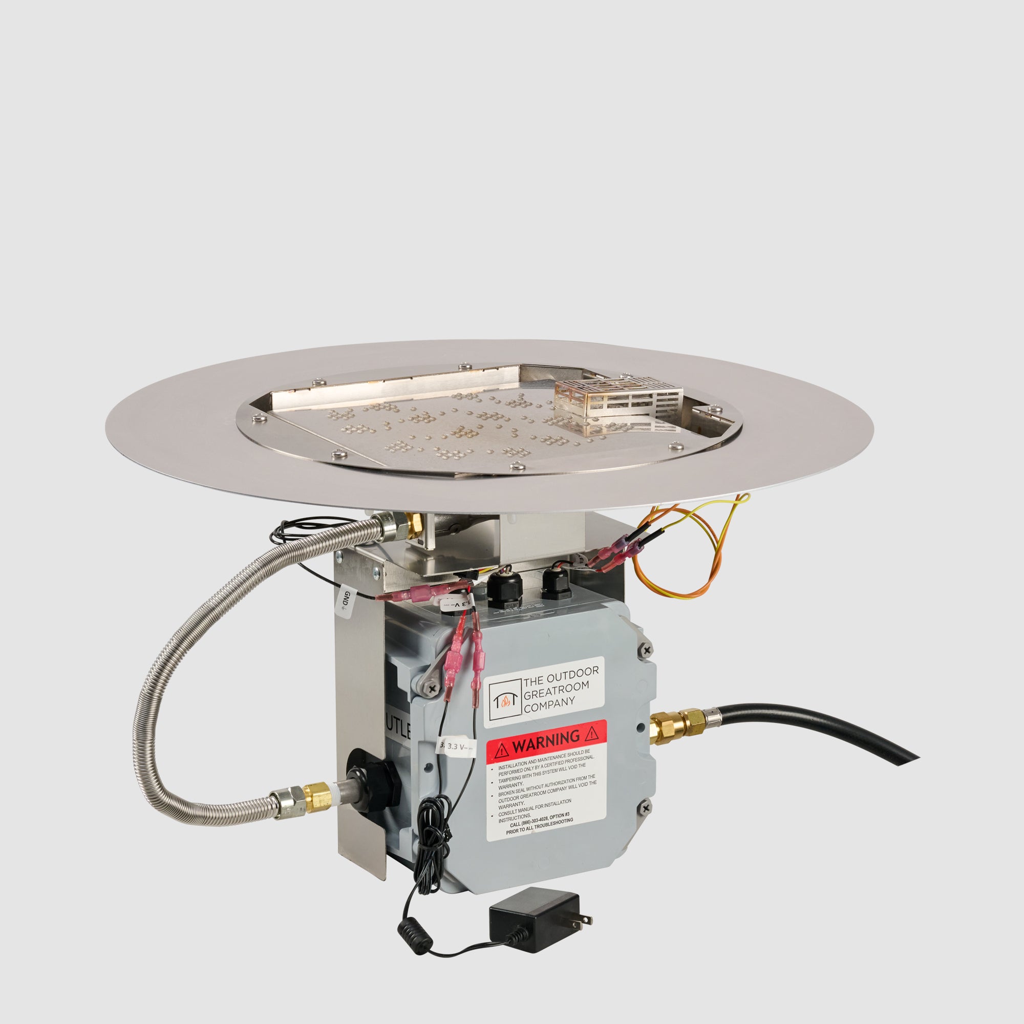 Crystal Fire Plus Round Gas Burner Insert and Plate Kit