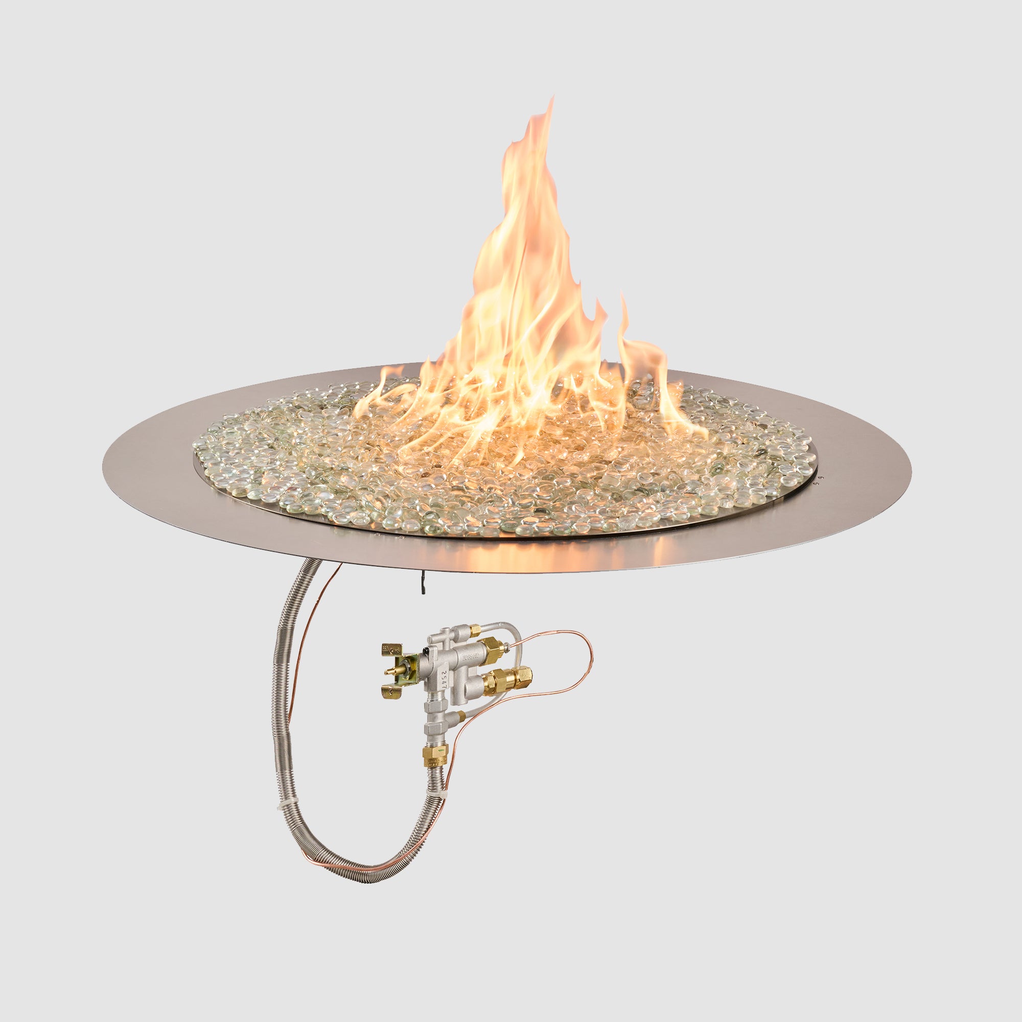 Crystal Fire Plus Round Gas Burner Insert and Plate Kit