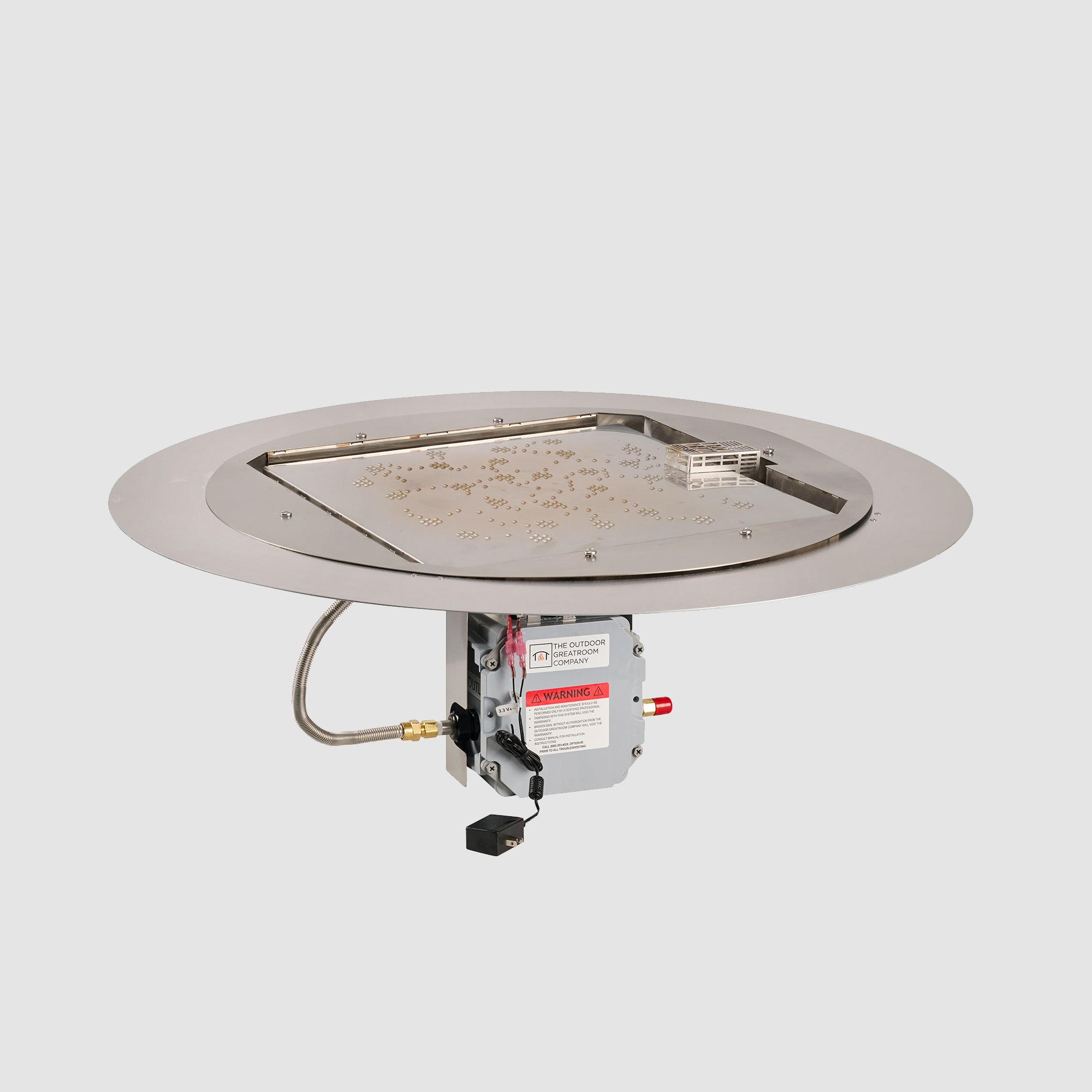 Crystal Fire Plus Round Gas Burner Insert and Plate Kit