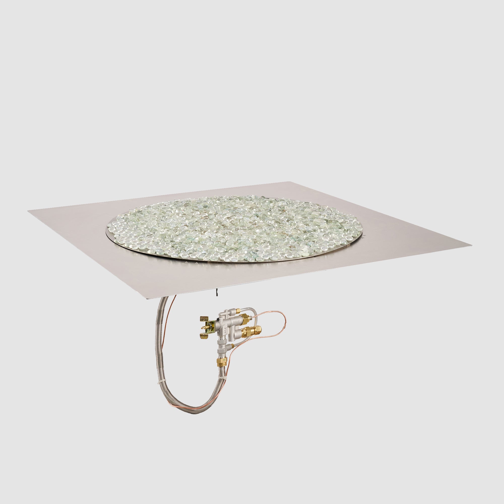 Crystal Fire Plus Square Gas Burner Insert and Plate Kit