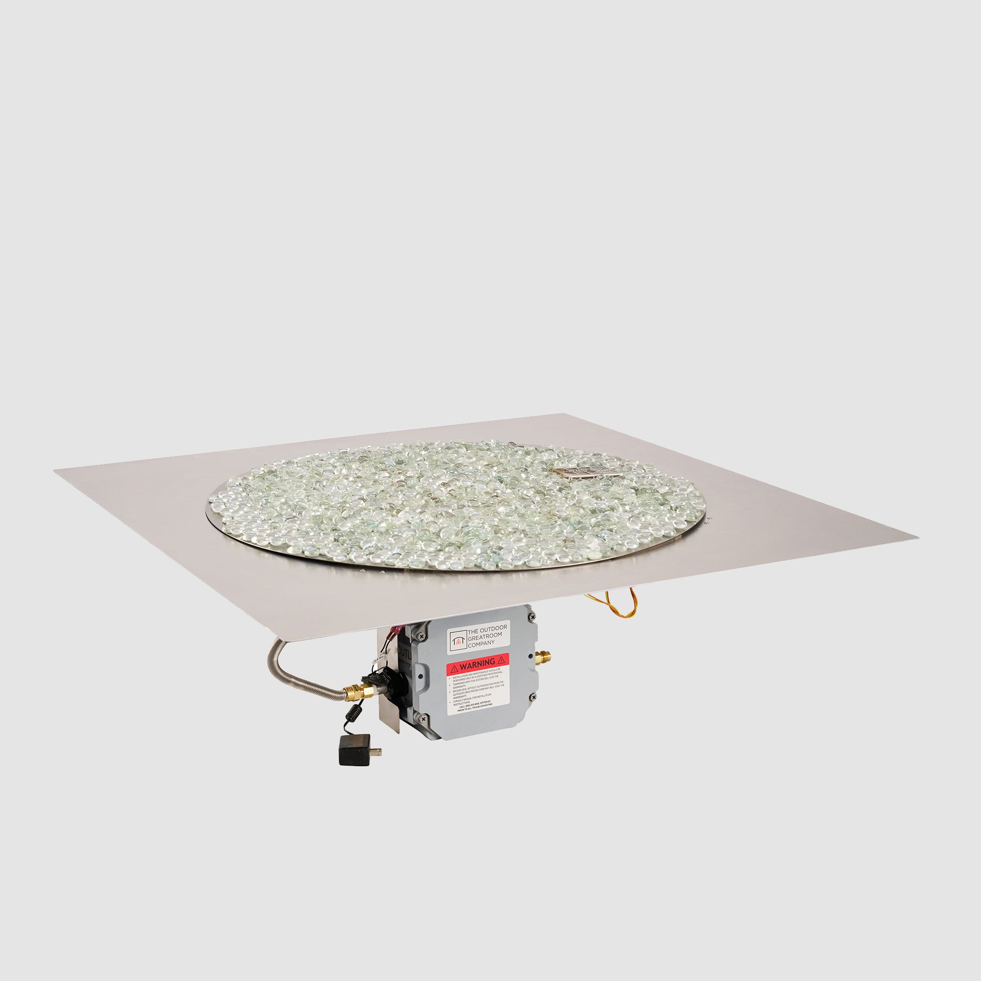Crystal Fire Plus Square Gas Burner Insert and Plate Kit