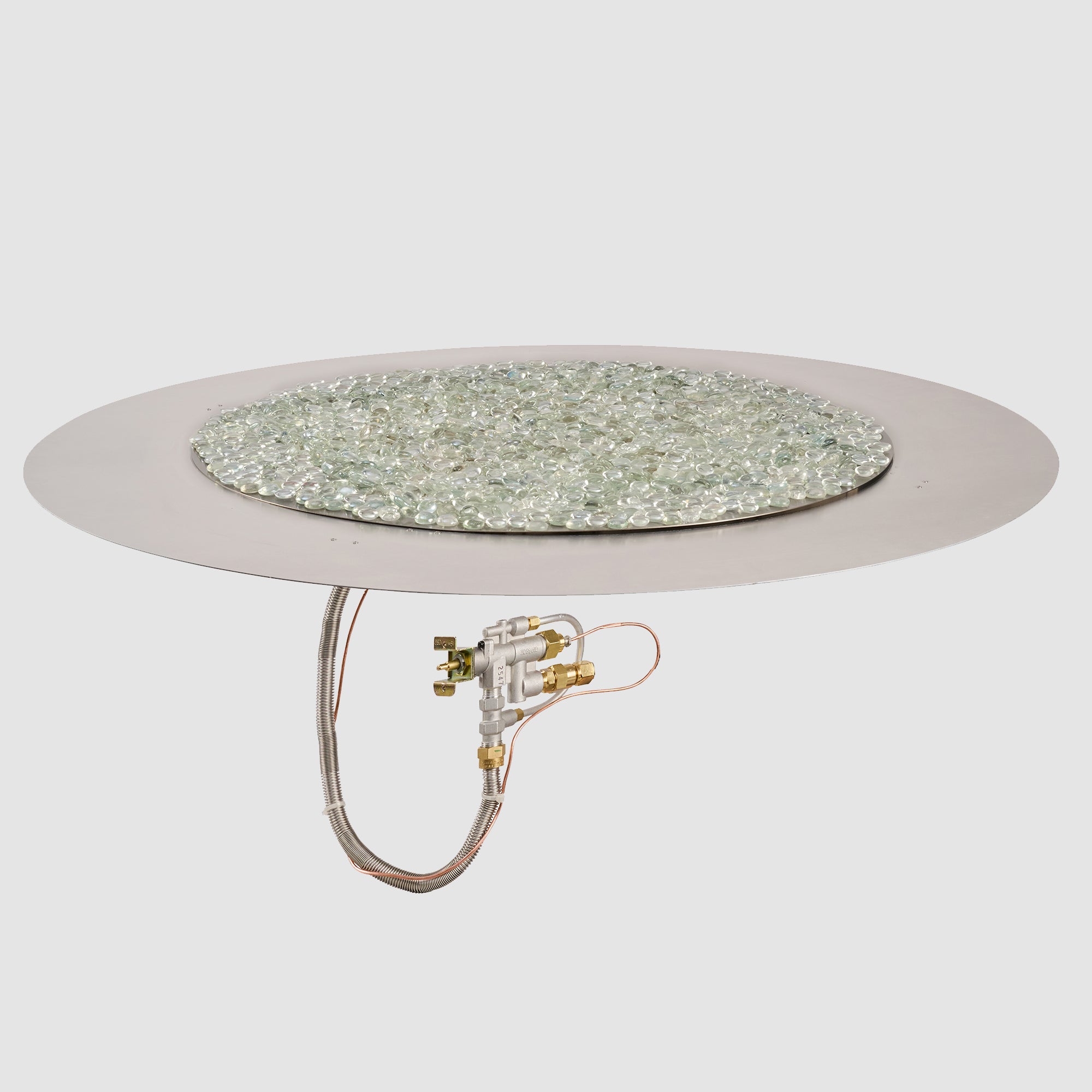 Crystal Fire Plus Round Gas Burner Insert and Plate Kit