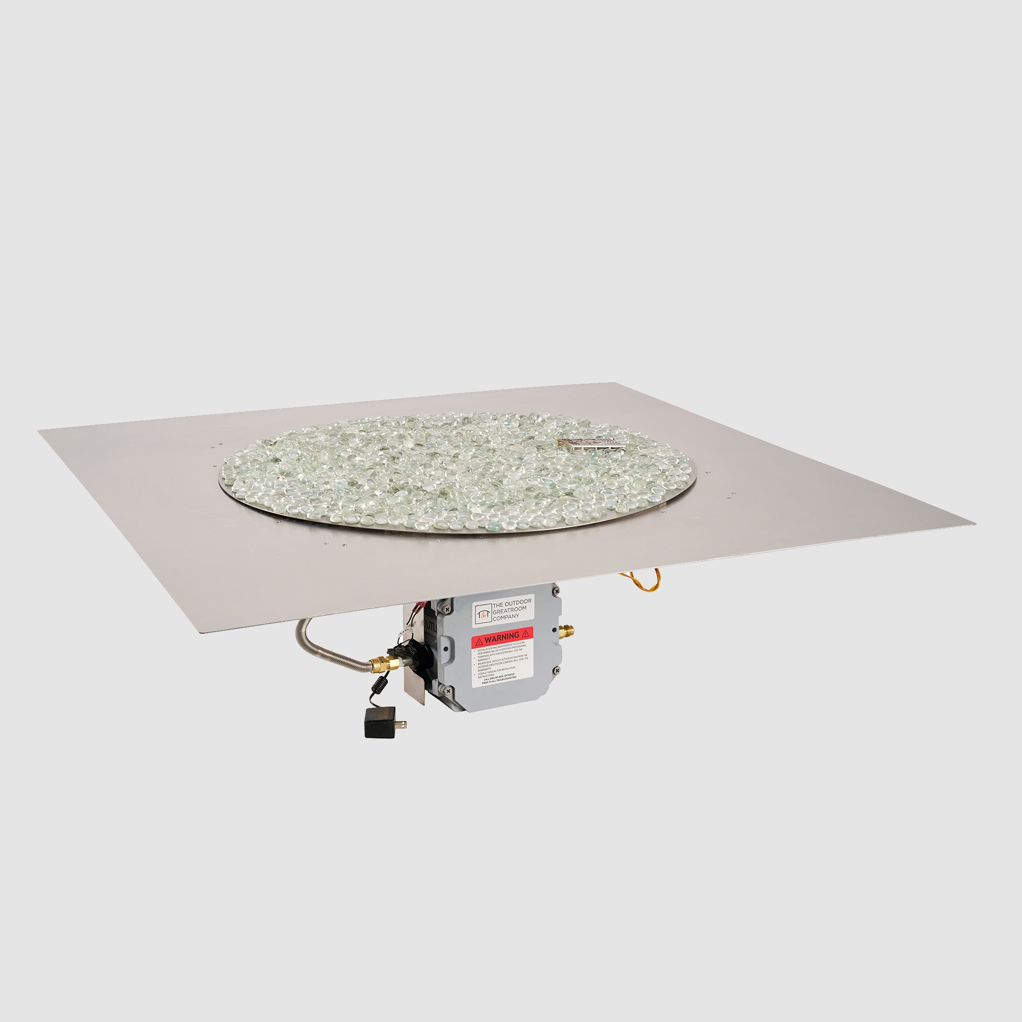 Crystal Fire Plus Square Gas Burner Insert and Plate Kit