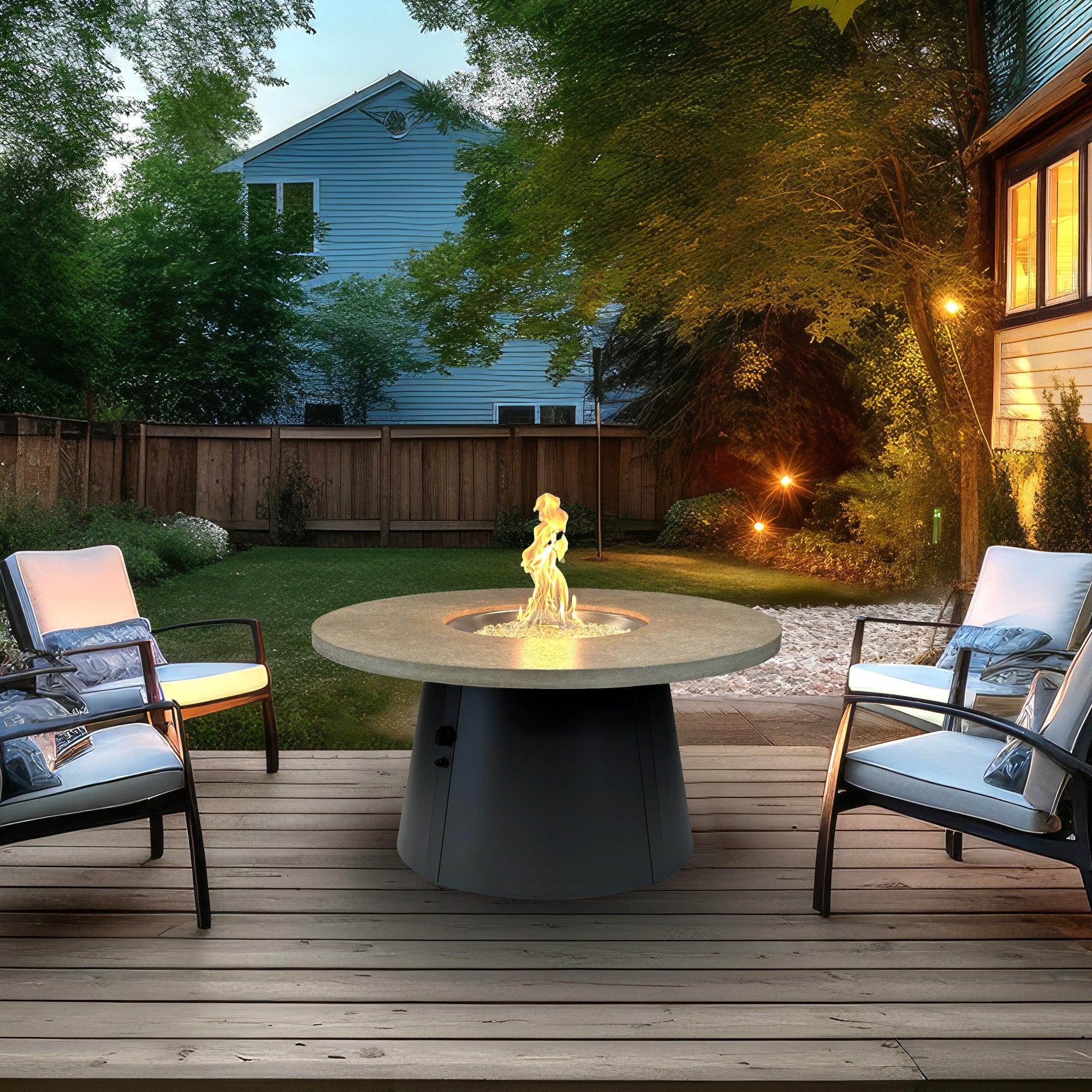 Cirvalo Round Gas Fire Pit Table