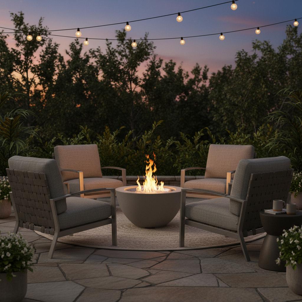 Cove Concrete Bowl Gas Fire Pit