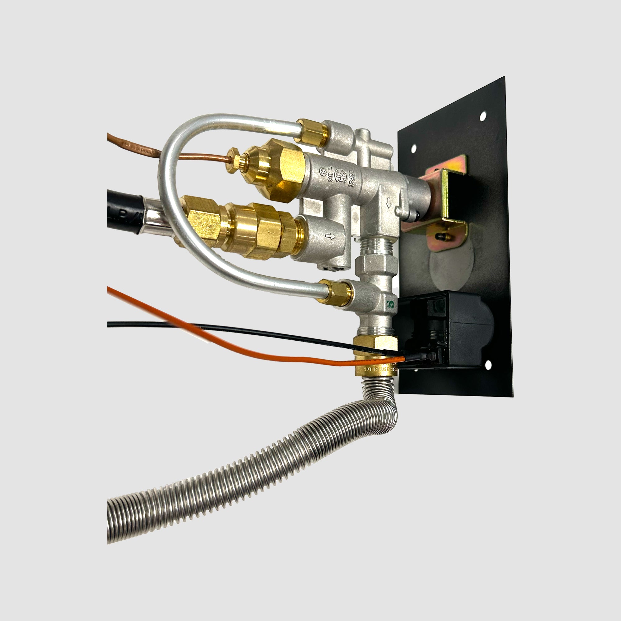 The Crystal Fire Plus Control Panel sized 6.38" x 3.5" back angled view on a grey background