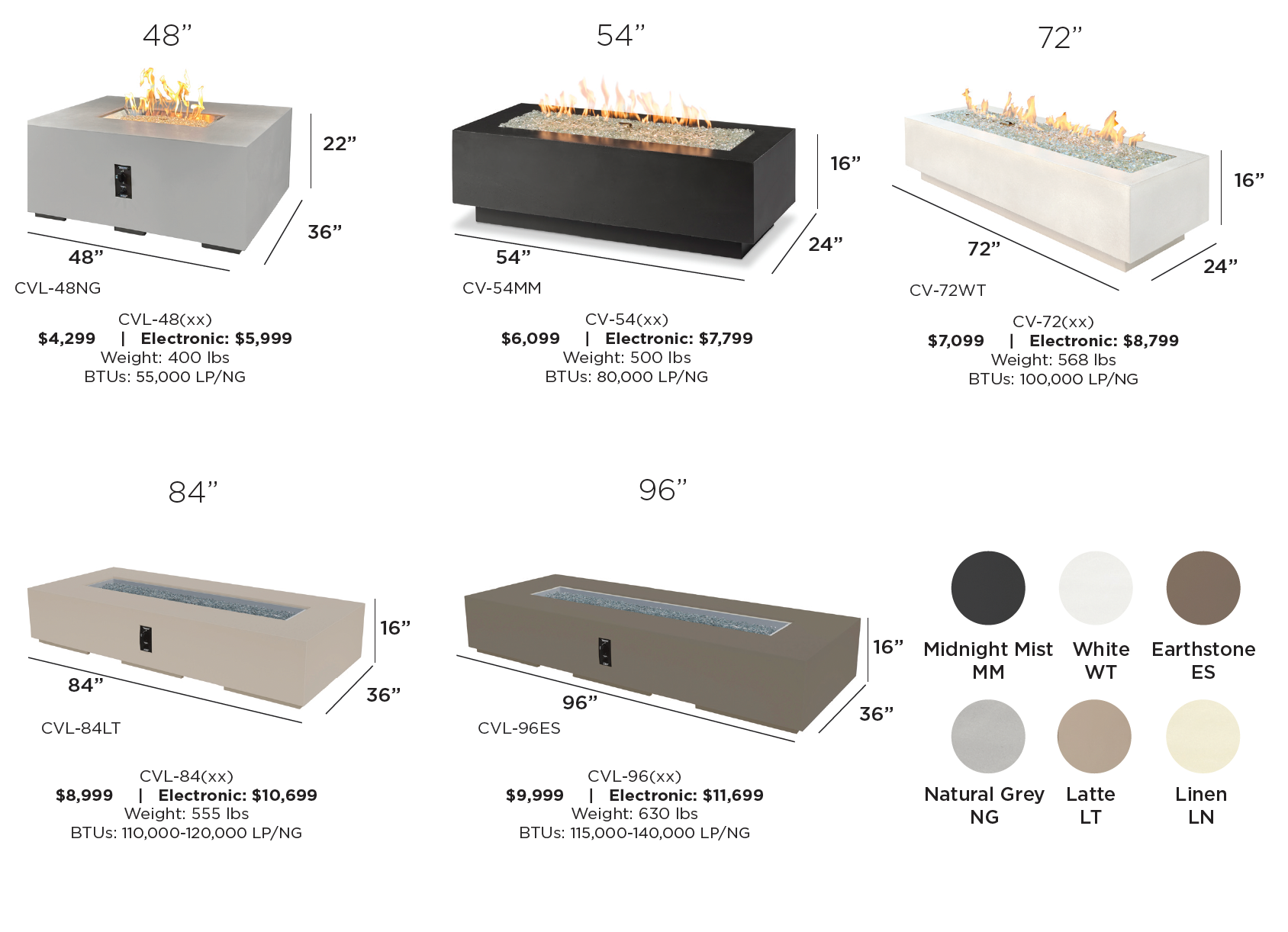 Cove Concrete Linear Gas Fire Pit