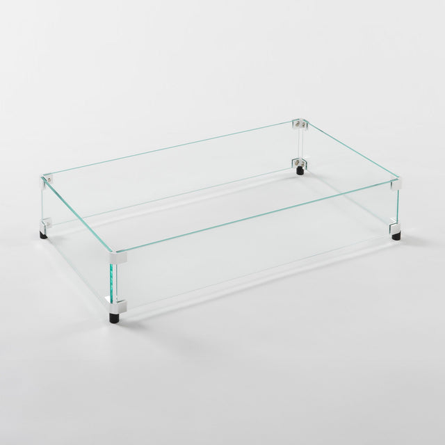 The Rectangular Glass Wind Guard on a grey background