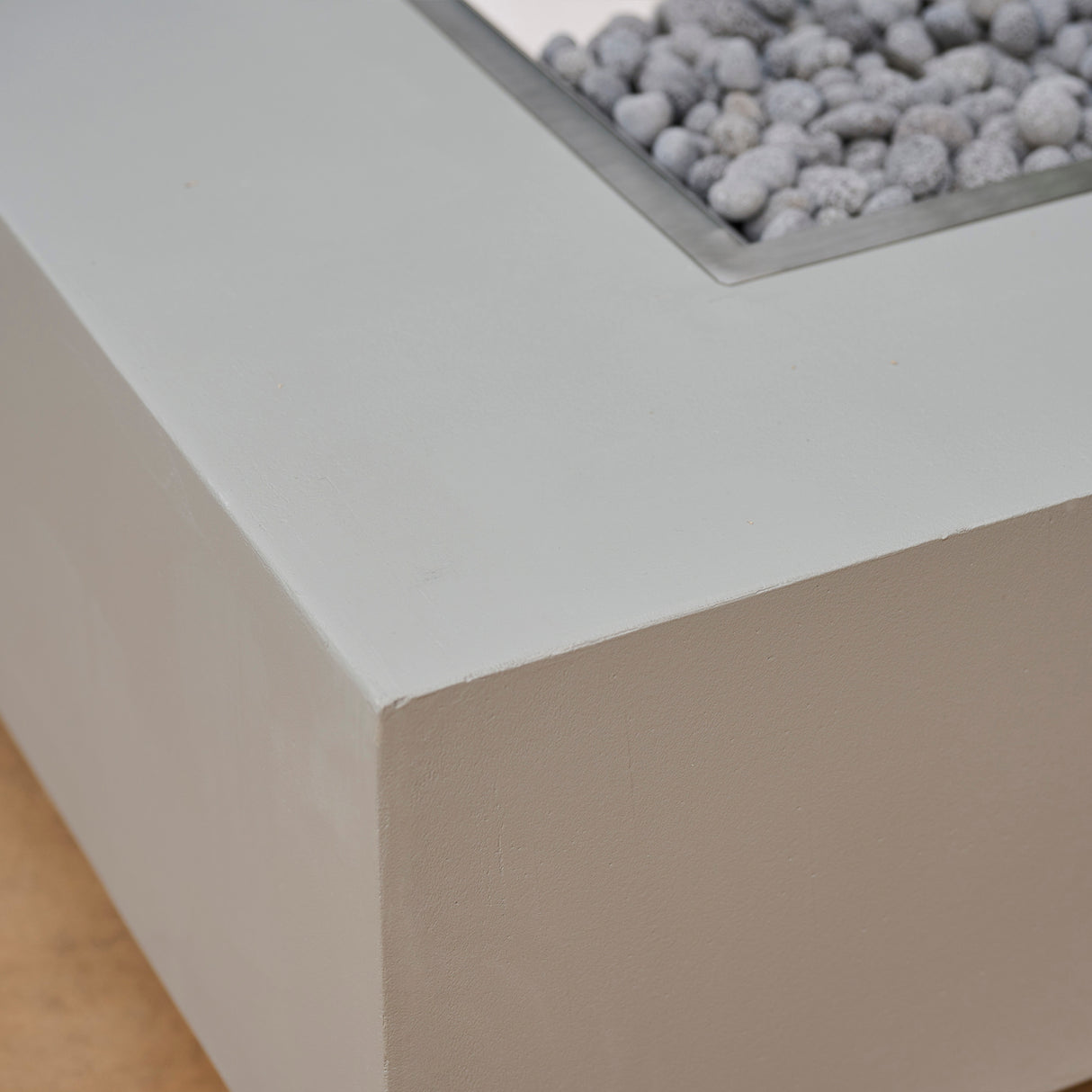 A close up view of the material used on the Harbor View Rectangular Gas Fire Pit Table