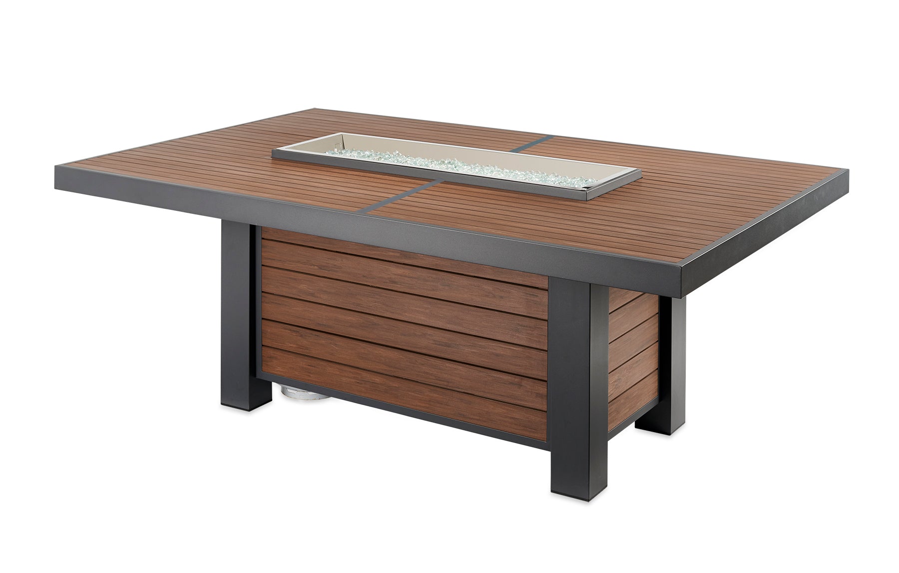 Kenwood and Brooks Linear Dining Height Gas Fire Pit Table