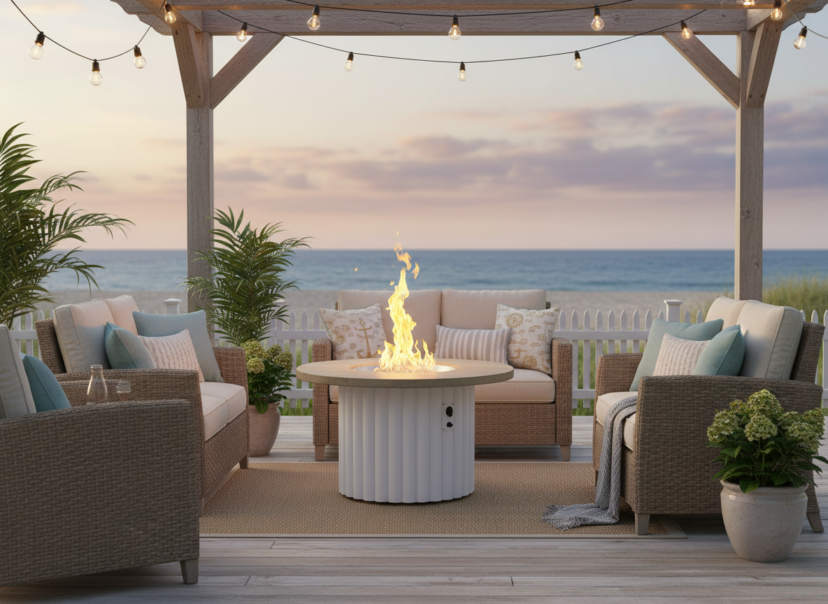 Reverie Round Gas Fire Pit Table 42"