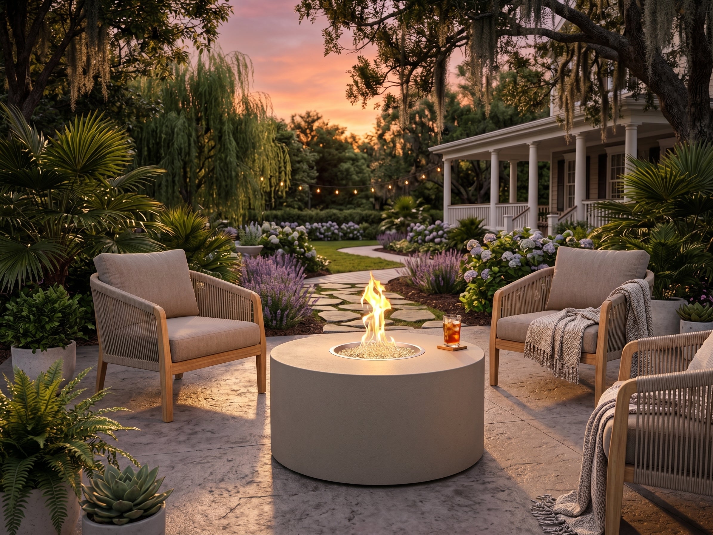 Vosera Round Gas Fire Pit (Shipping Sept. 1st)