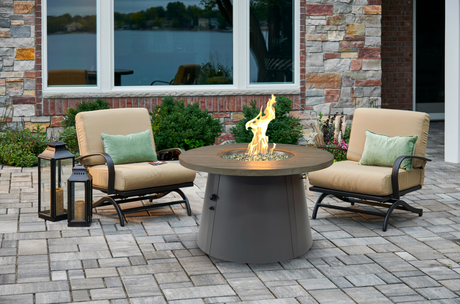 The Outdoor GreatRoom Company's Cirvalo Gas Fire Pit table. This picture shows the 42" table.