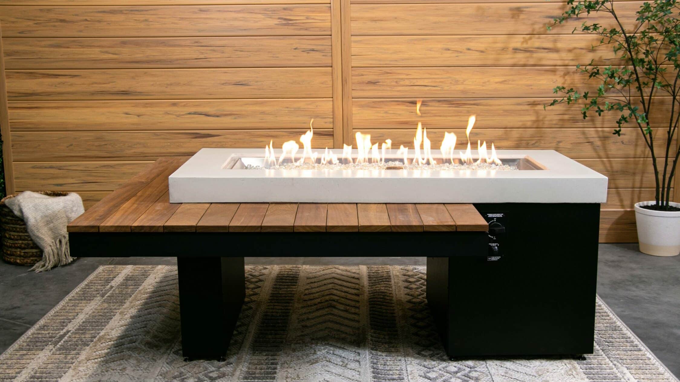 Our Newest Fire Pit - The Uptown Iroko Gas Fire Pit Table