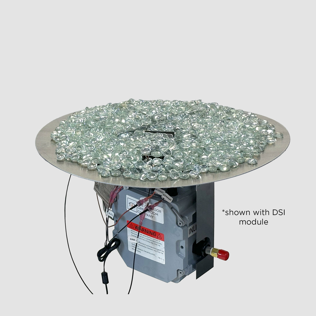 Crystal Fire Plus Round Gas Burner Insert and Plate Kit