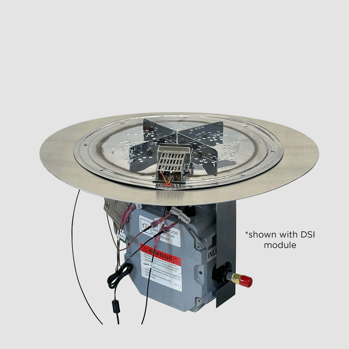 Crystal Fire Plus Round Gas Burner Insert and Plate Kit