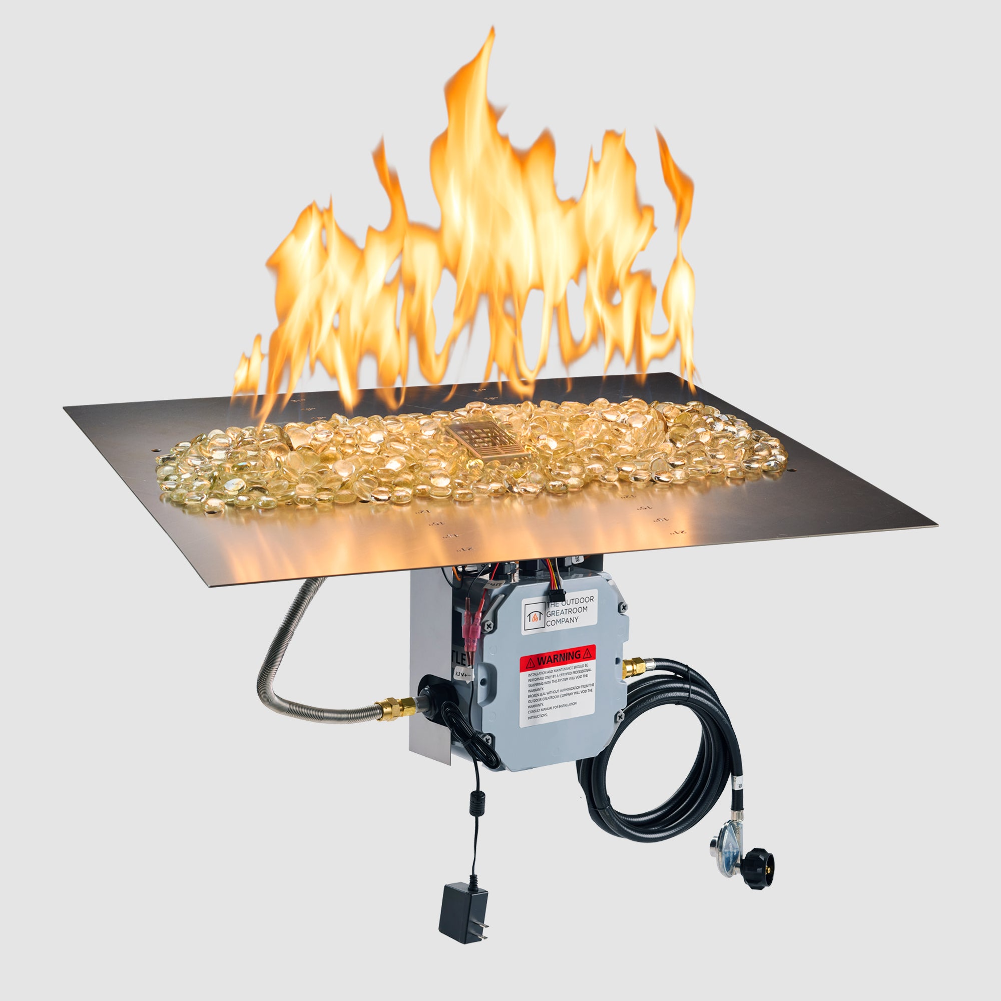 Crystal Fire Plus Linear Gas Burner Insert and Plate Kit