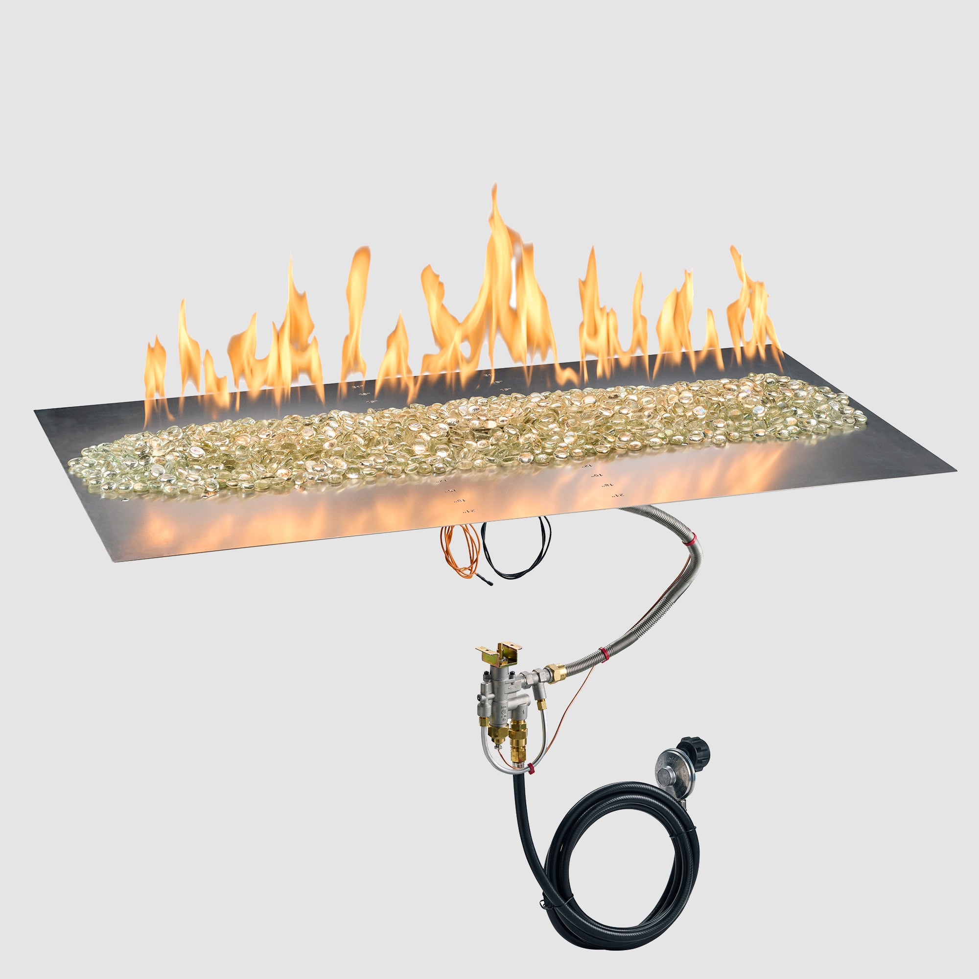 Crystal Fire Plus Linear Gas Burner Insert and Plate Kit