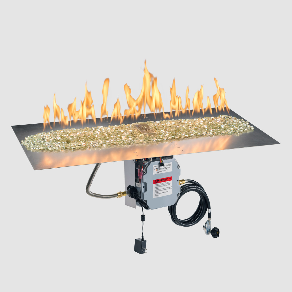 Crystal Fire Plus Linear Gas Burner Insert and Plate Kit