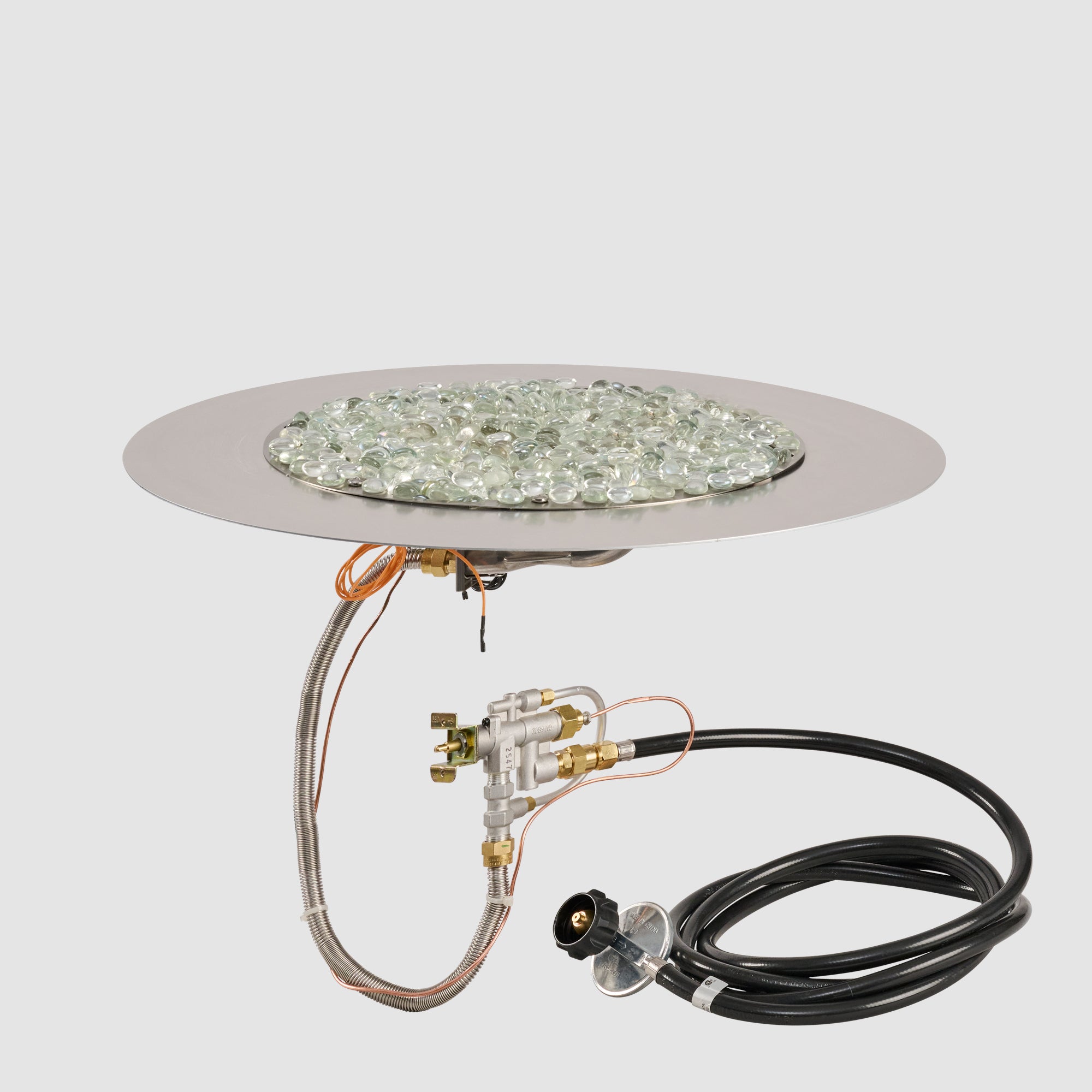 Crystal Fire Plus Round Gas Burner Insert and Plate Kit