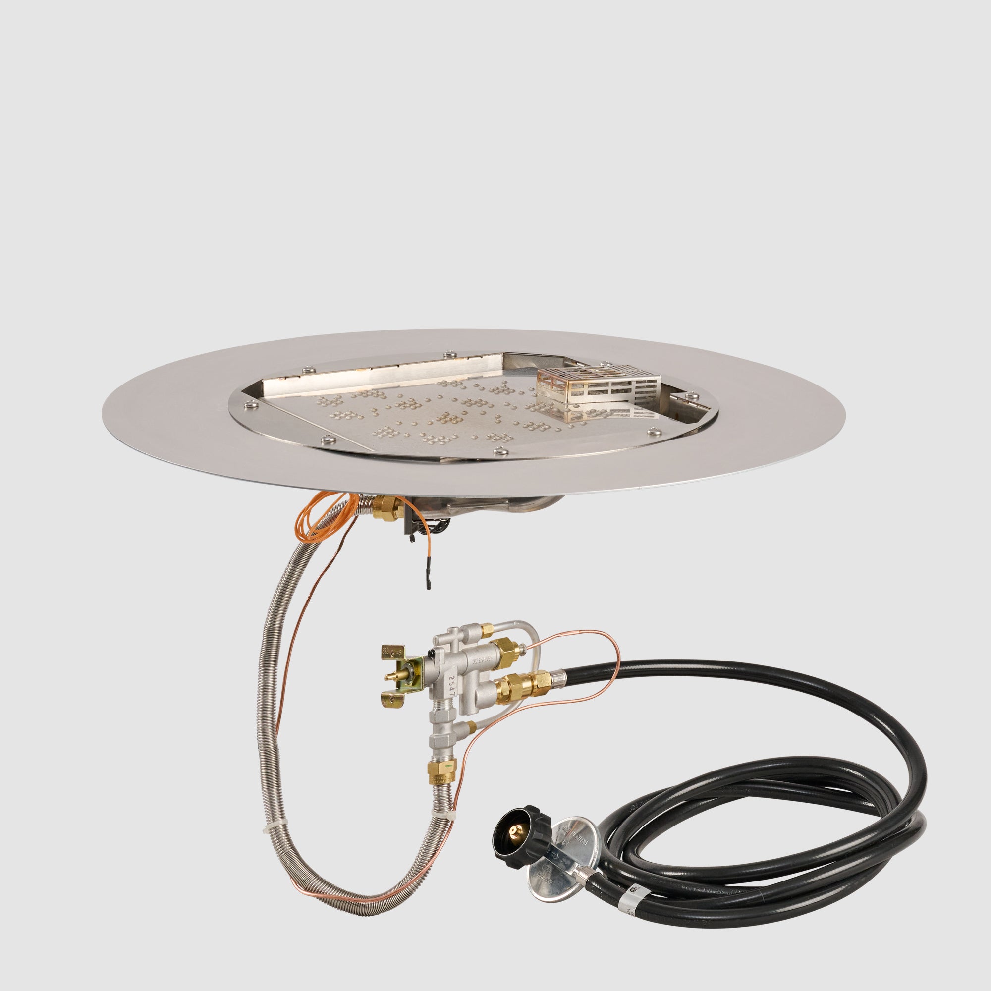 Crystal Fire Plus Round Gas Burner Insert and Plate Kit