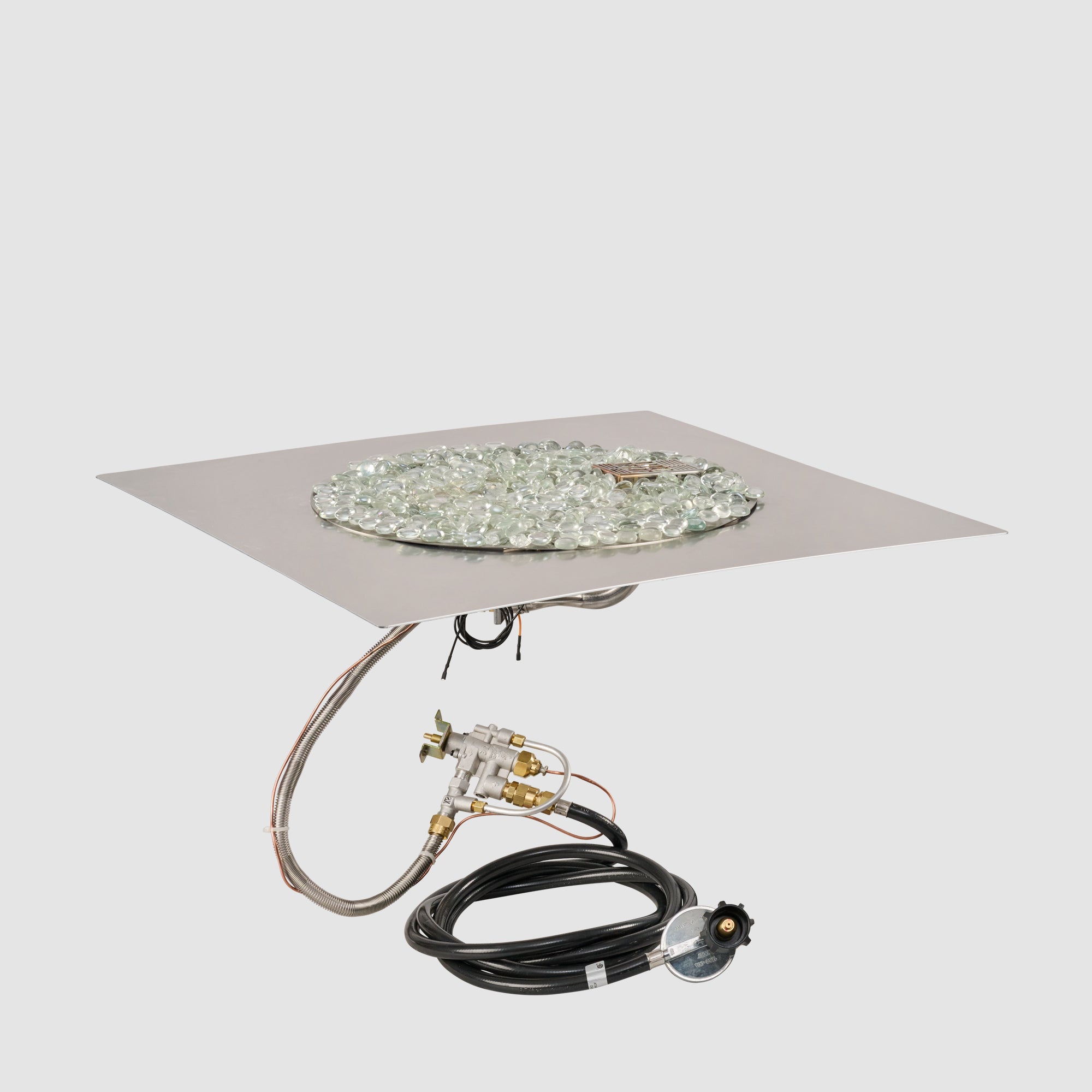Crystal Fire Plus Square Gas Burner Insert and Plate Kit