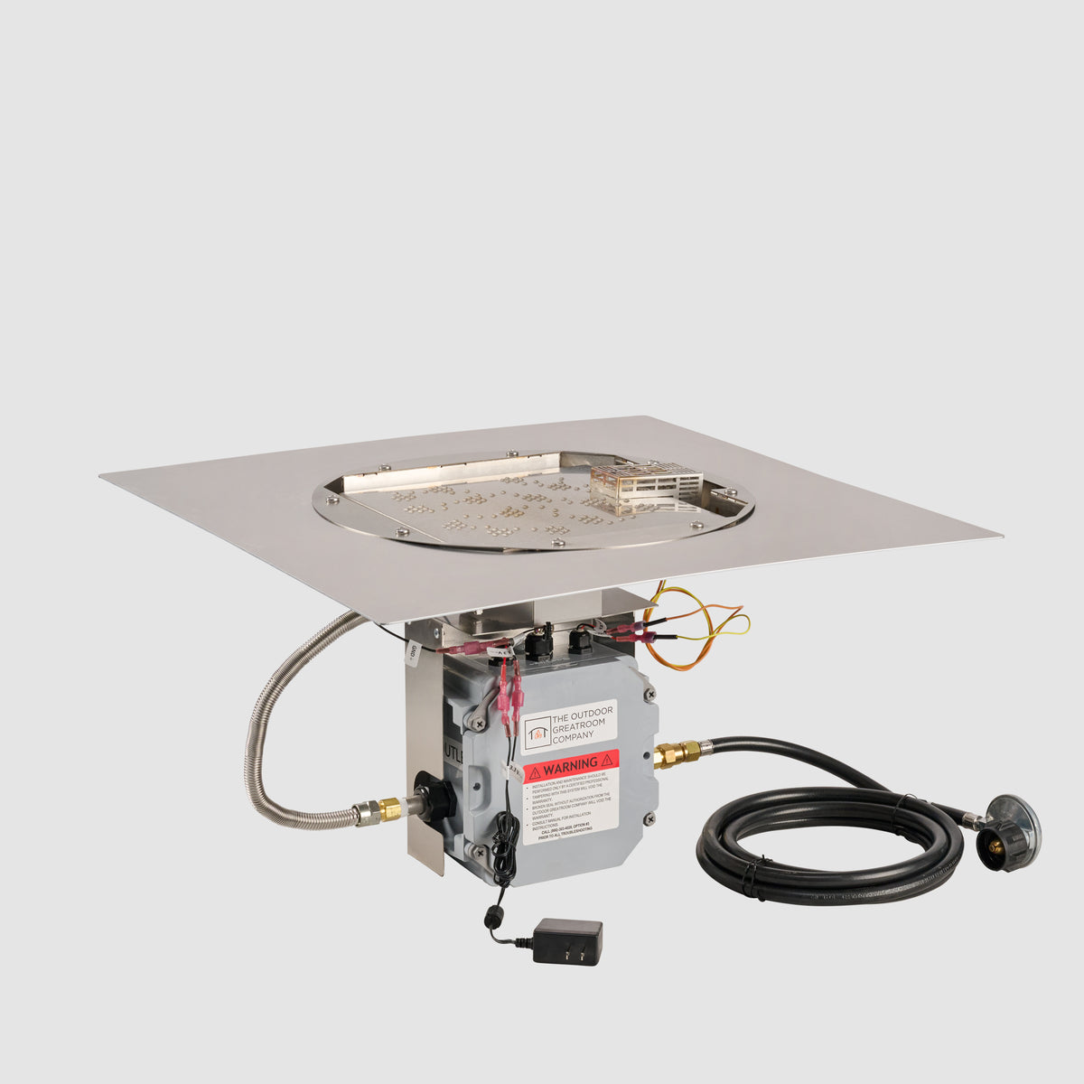 Crystal Fire® Plus Square Gas Burner Insert & Plate Kit | Outdoor ...