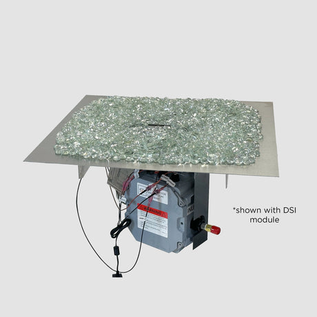 Crystal Fire Plus Square Gas Burner Insert and Plate Kit