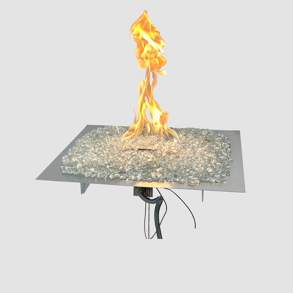 Crystal Fire Plus Square Gas Burner Insert and Plate Kit