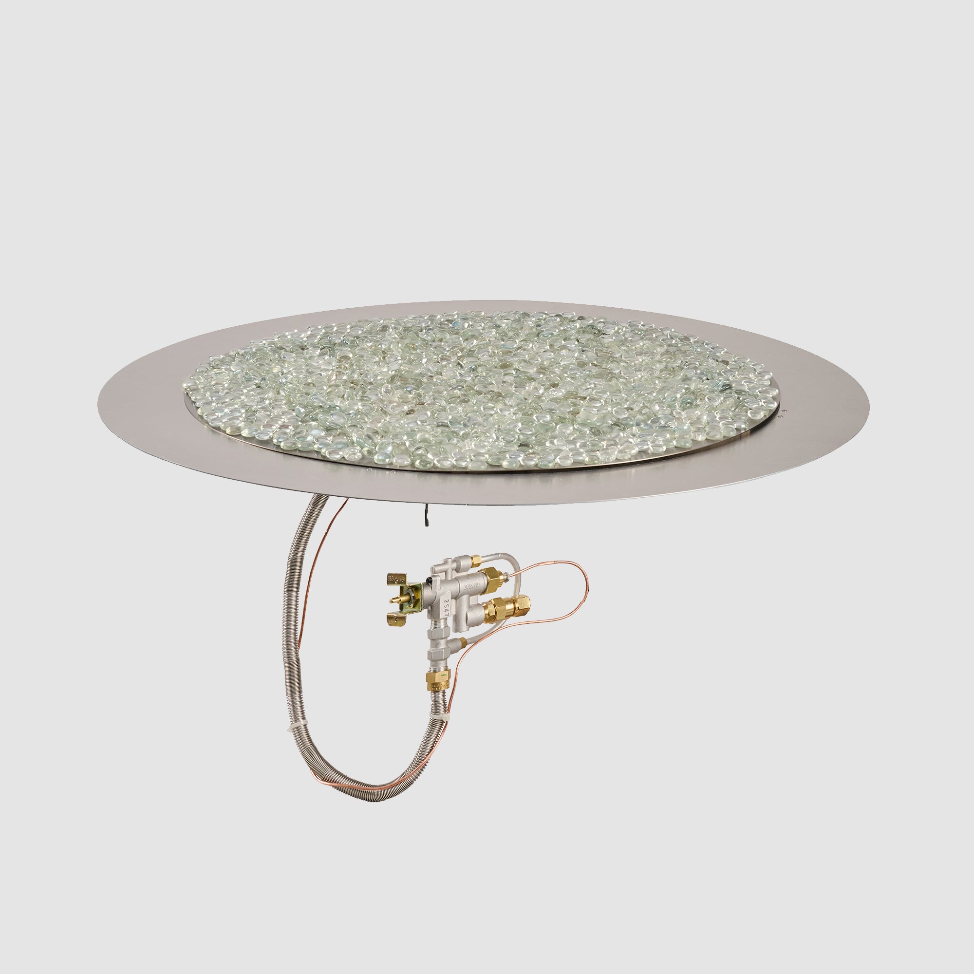 Crystal Fire Plus Round Gas Burner Insert and Plate Kit