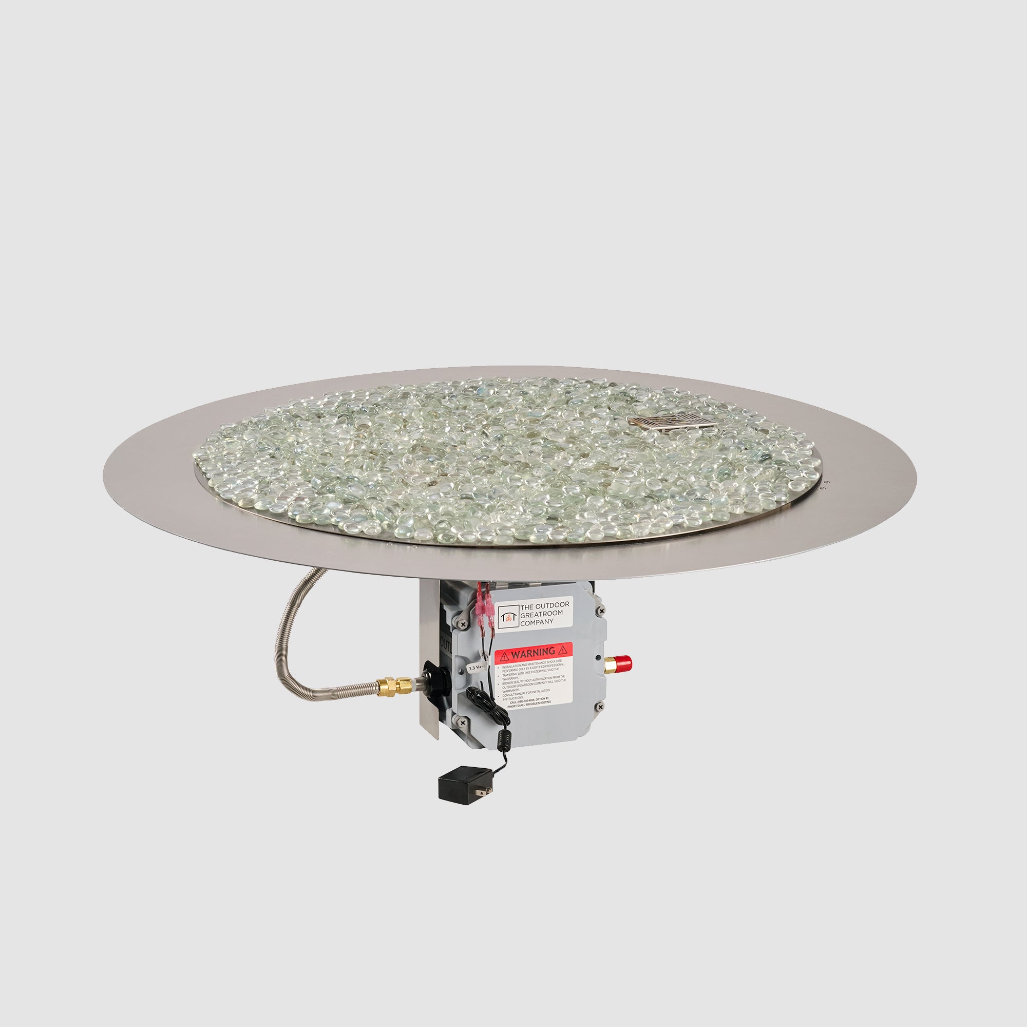 Crystal Fire Plus Round Gas Burner Insert and Plate Kit
