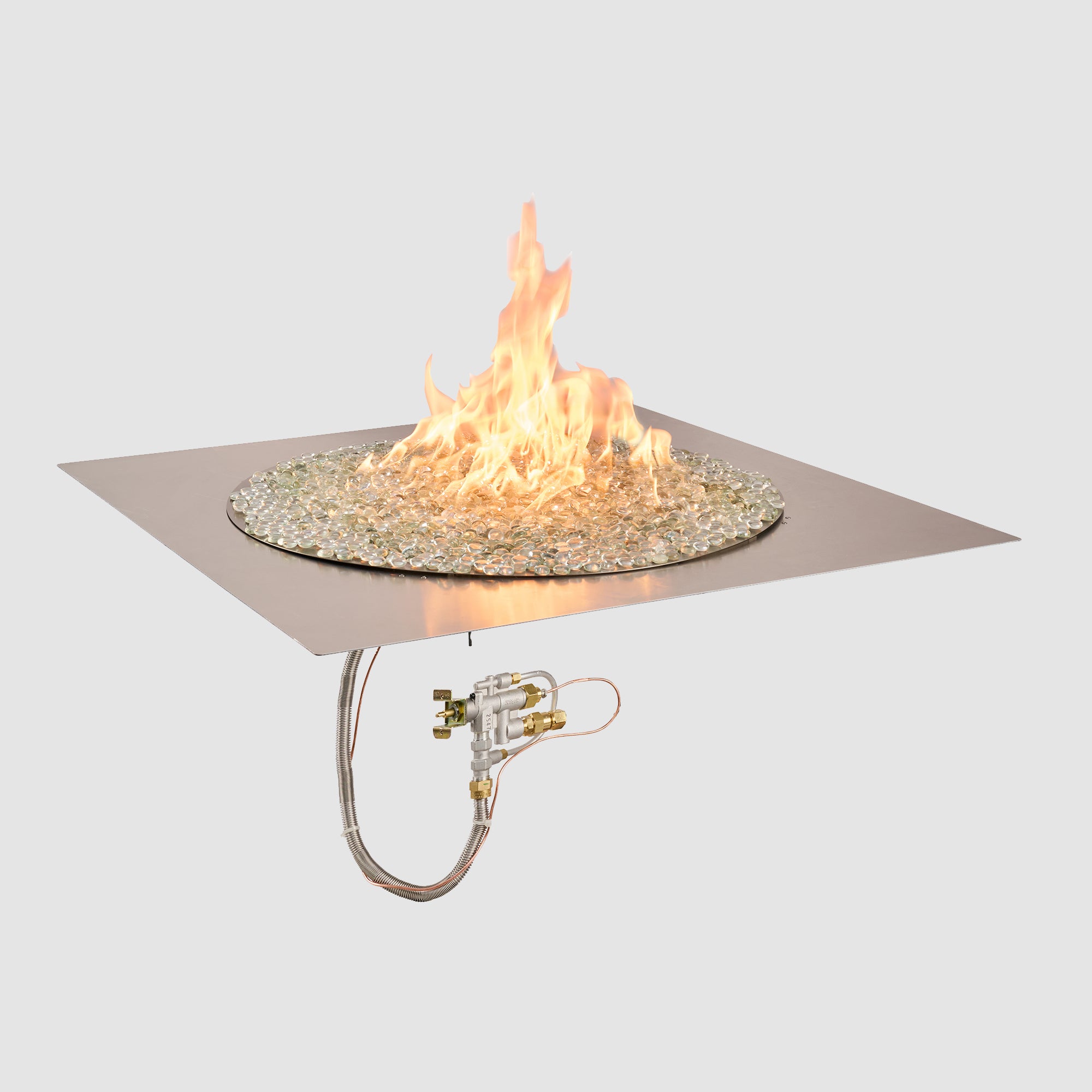 Crystal Fire Plus Square Gas Burner Insert and Plate Kit