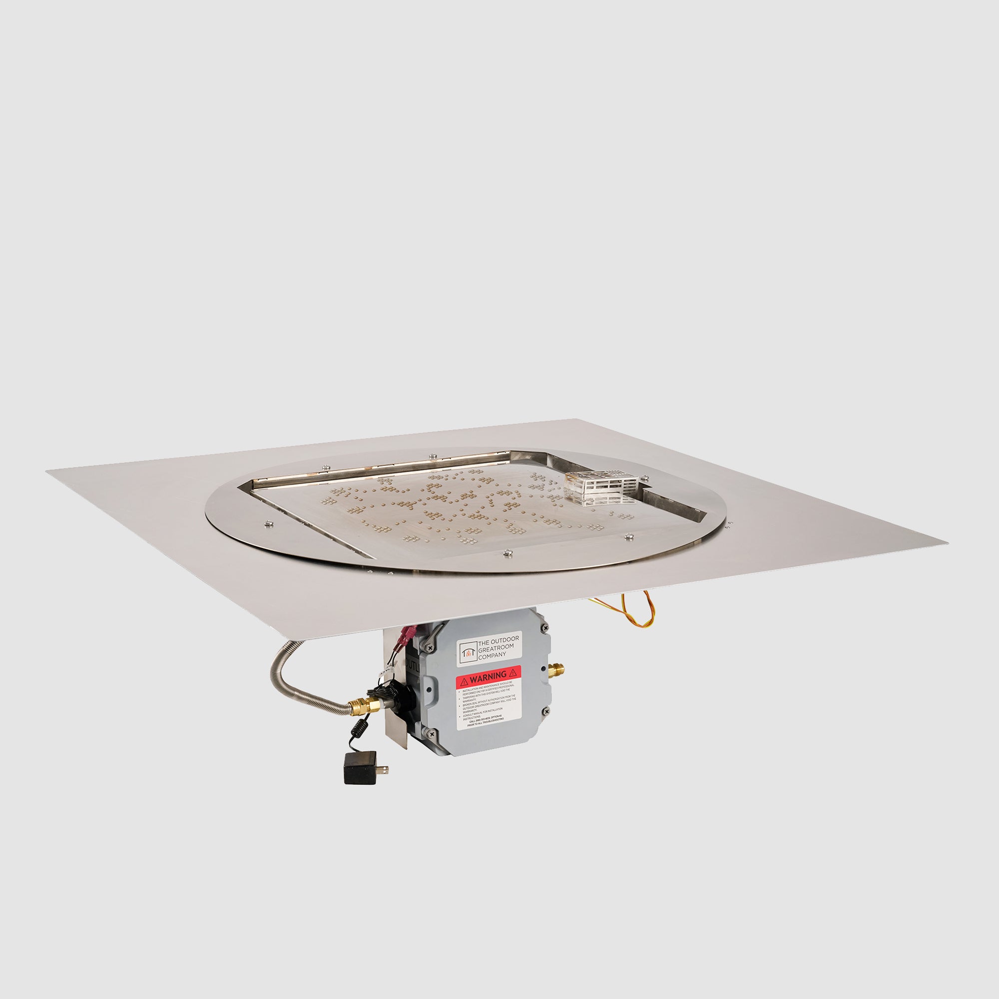 Crystal Fire Plus Square Gas Burner Insert and Plate Kit