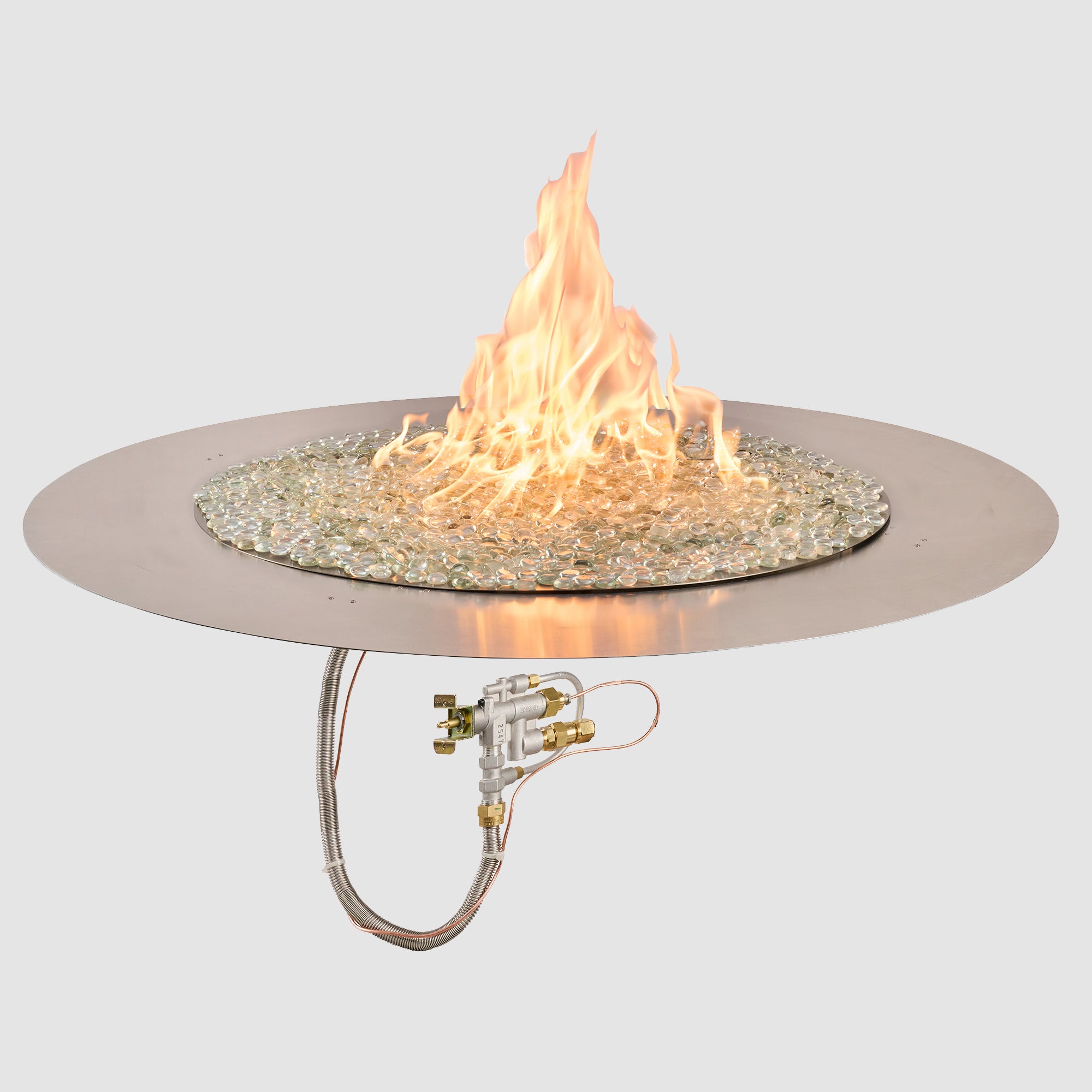 Crystal Fire Plus Round Gas Burner Insert and Plate Kit