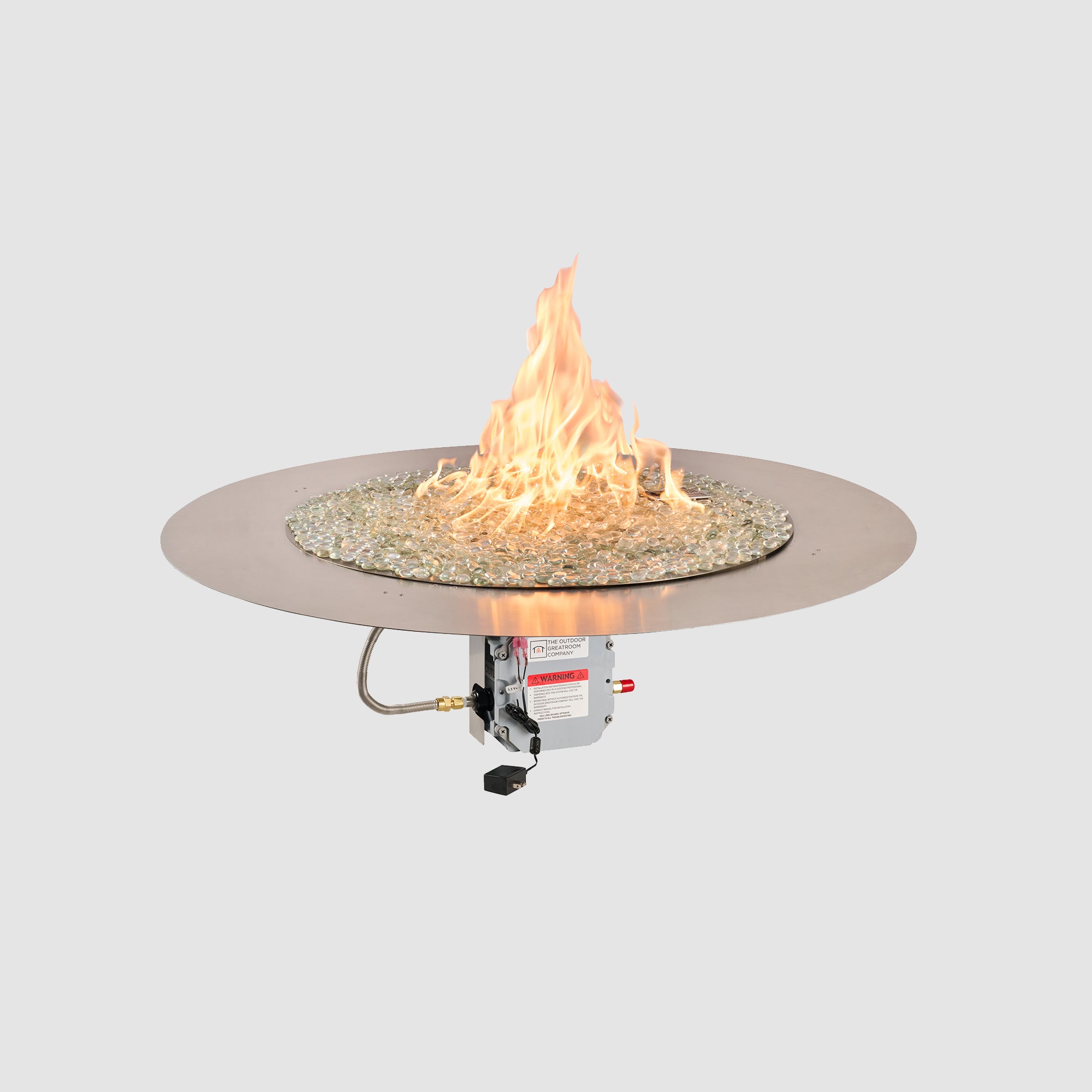 Crystal Fire Plus Round Gas Burner Insert and Plate Kit