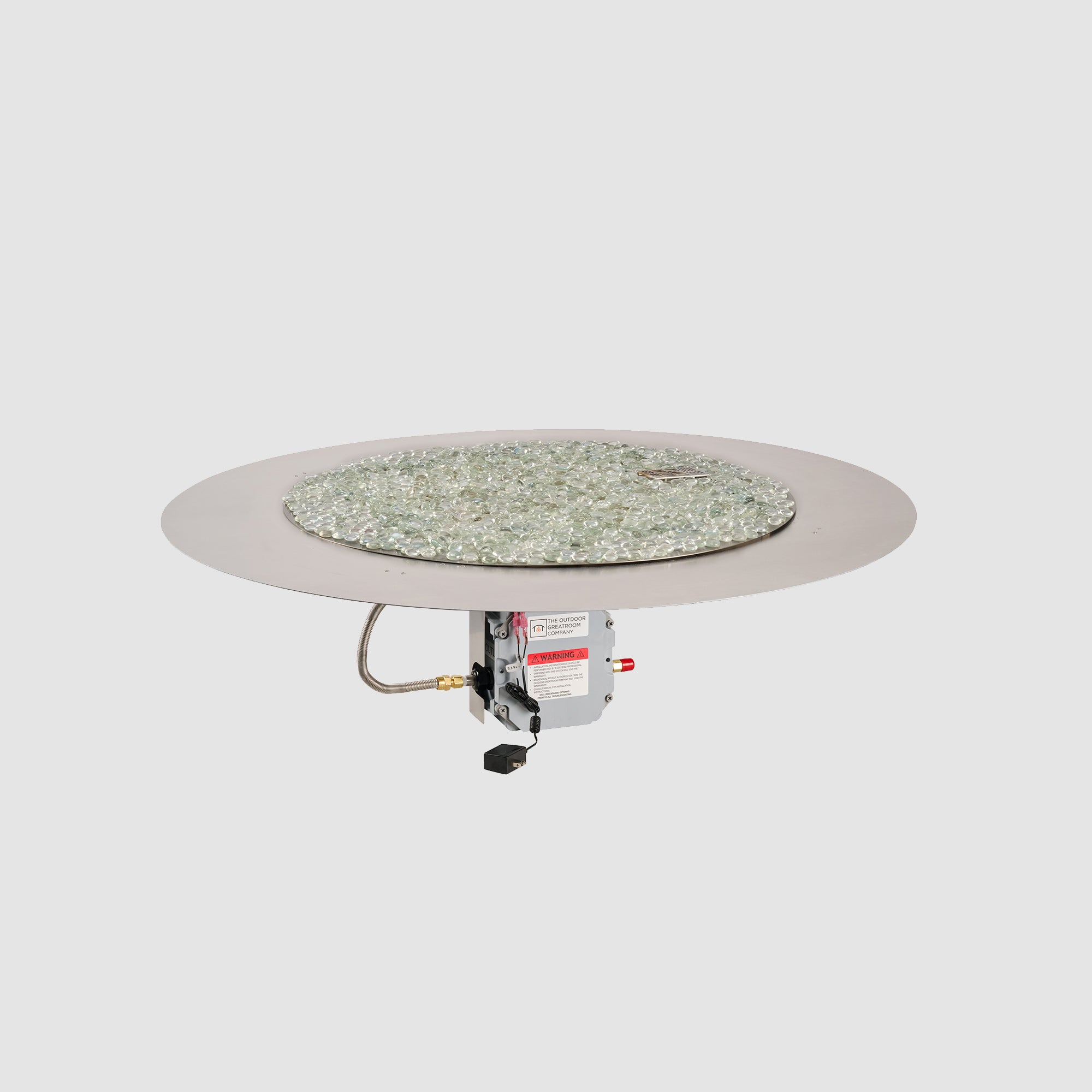 Crystal Fire Plus Round Gas Burner Insert and Plate Kit