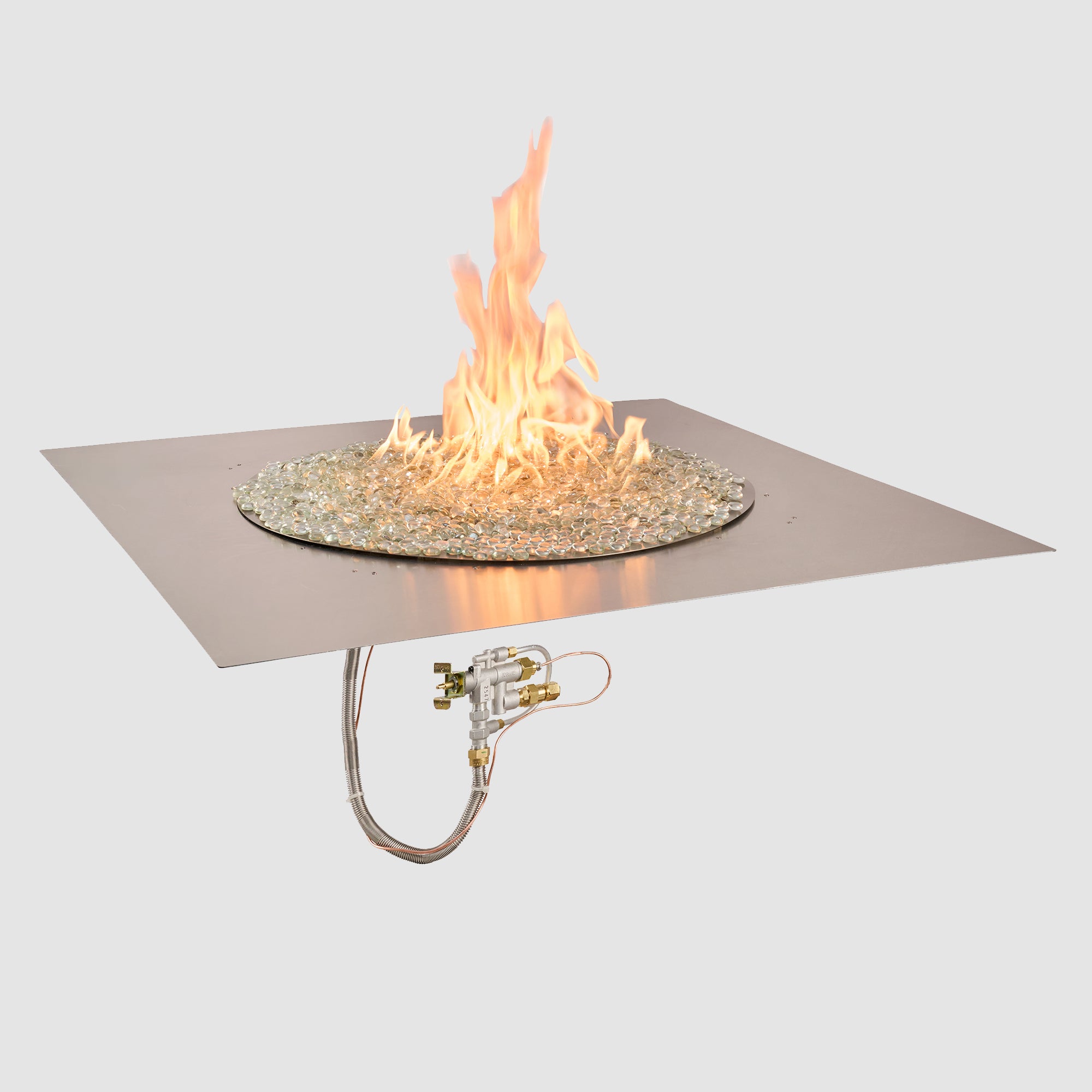 Crystal Fire Plus Square Gas Burner Insert and Plate Kit