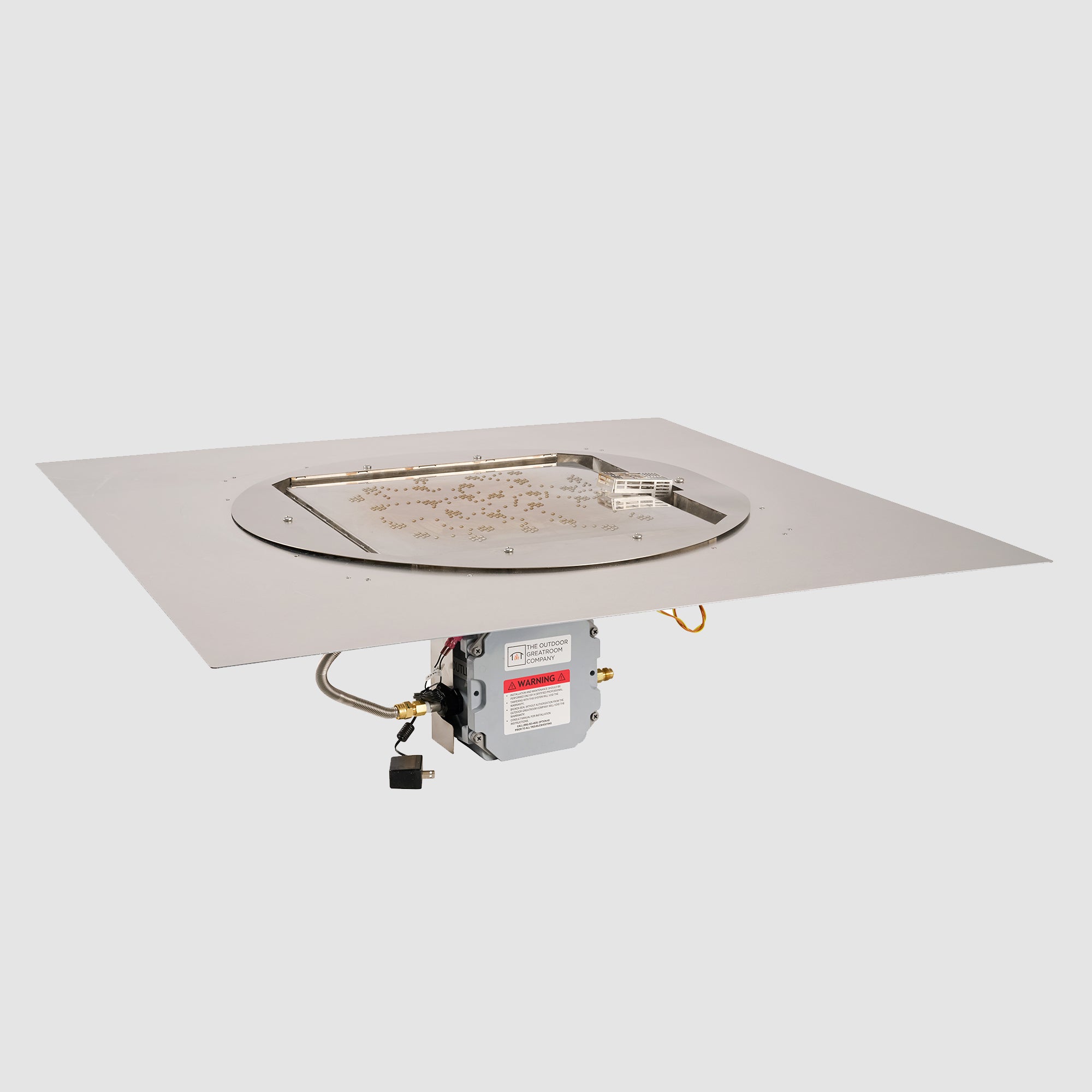 Crystal Fire Plus Square Gas Burner Insert and Plate Kit