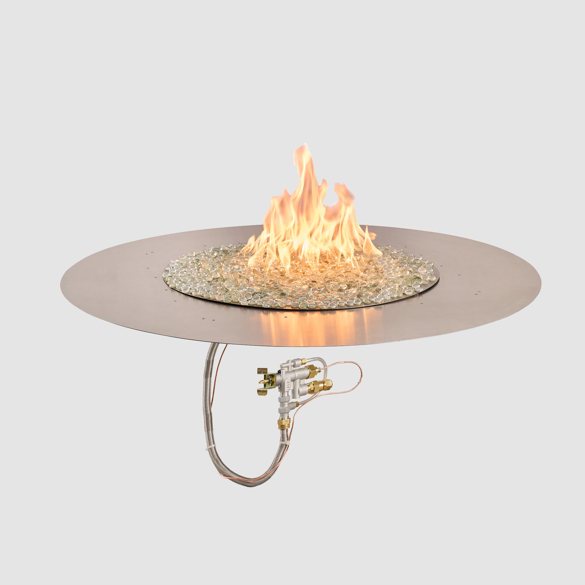 Crystal Fire Plus Round Gas Burner Insert and Plate Kit
