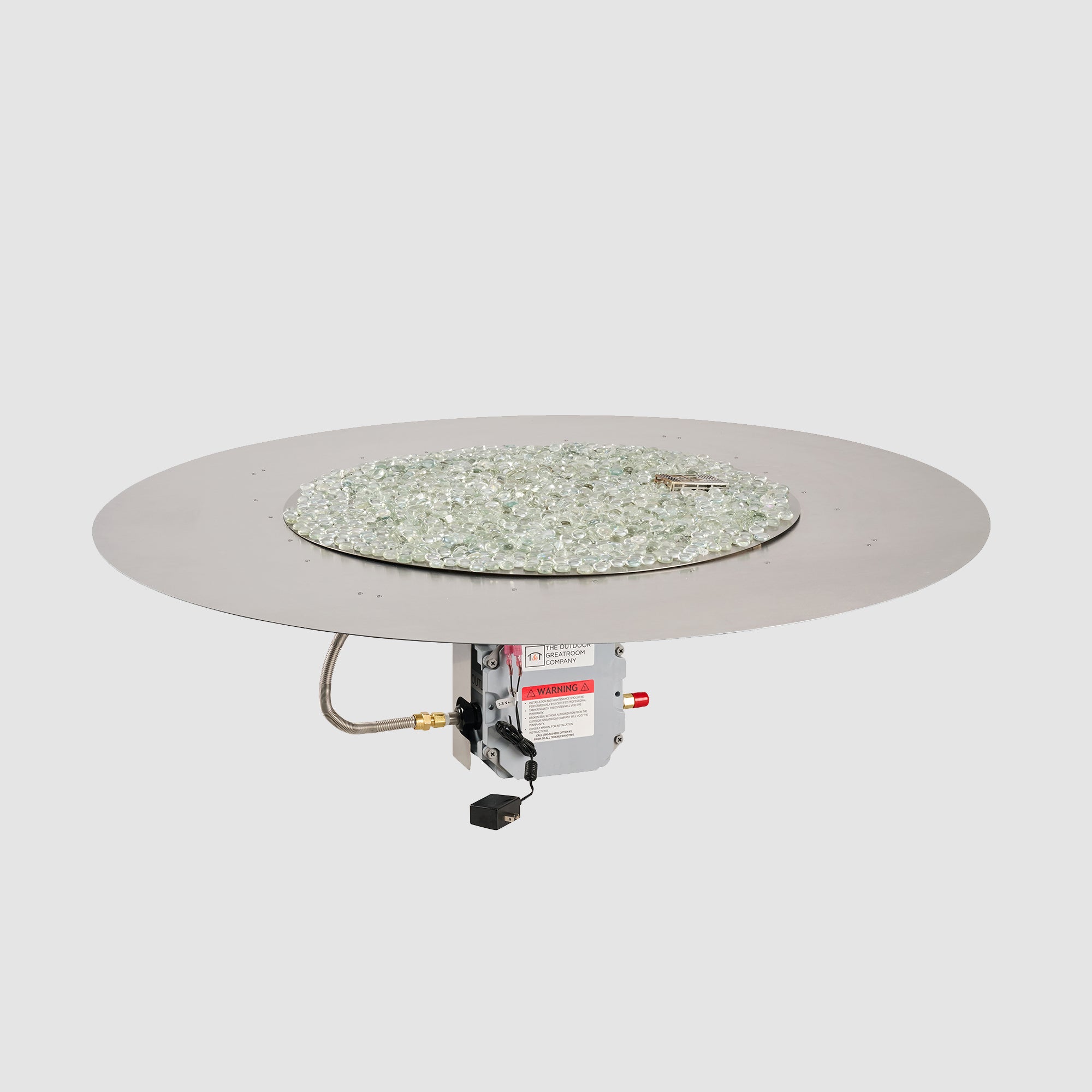 Crystal Fire Plus Round Gas Burner Insert and Plate Kit