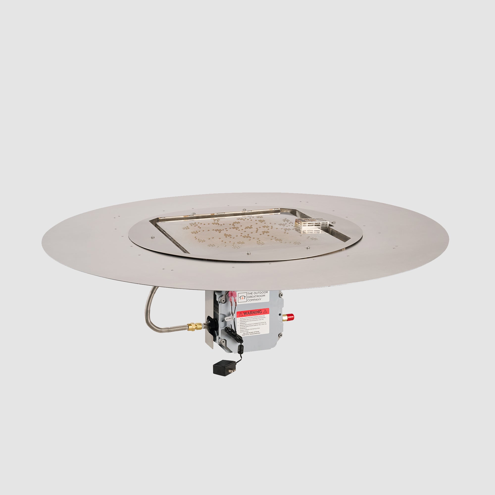 Crystal Fire Plus Round Gas Burner Insert and Plate Kit