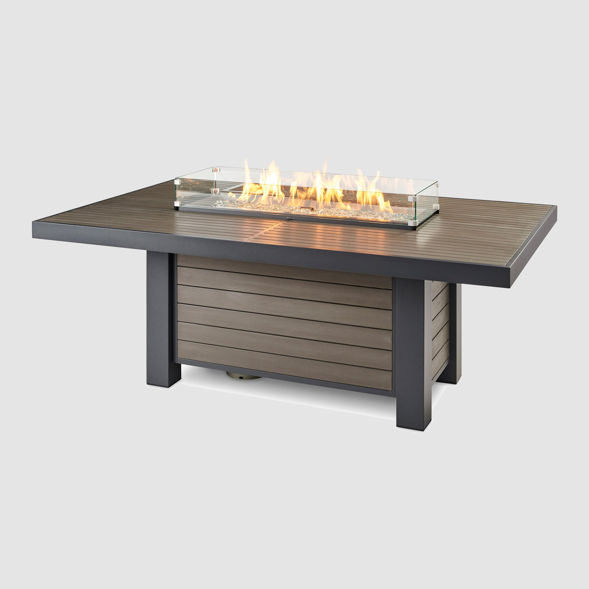 Kenwood and Brooks Linear Dining Height Gas Fire Pit Table