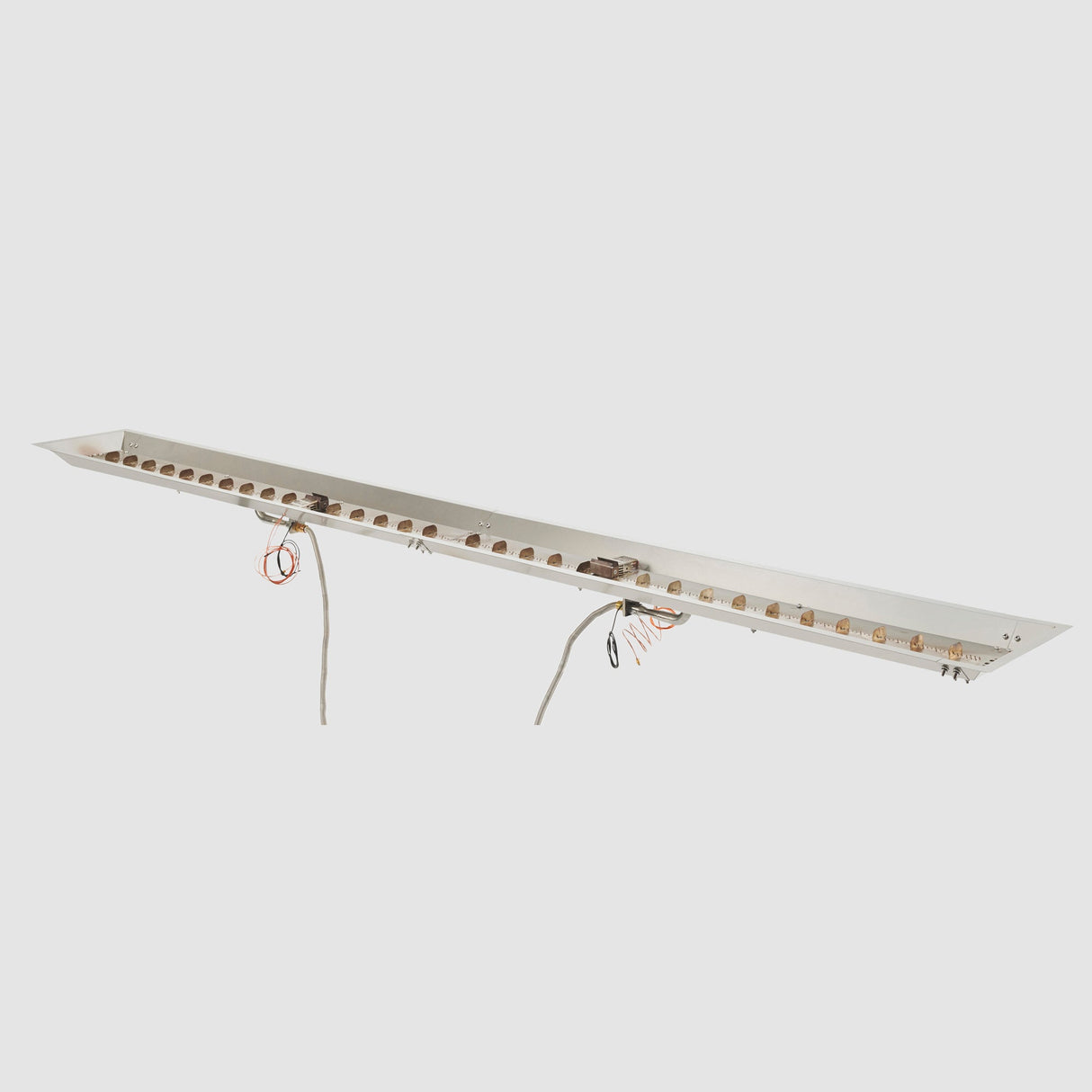 The 120" Crystal Fire Plus Linear Gas Burner on a grey background