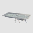 The 24" Crystal Fire Plus Linear Gas Burner with glass gems on a grey background