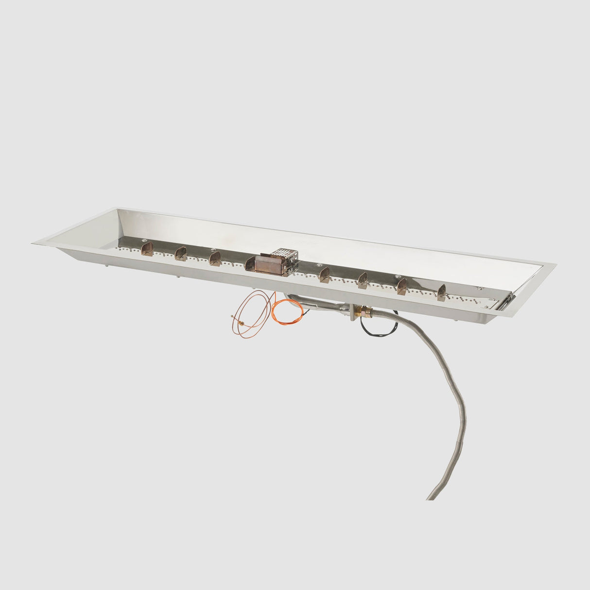 The 42" Crystal Fire Plus Linear Gas Burner on a grey background
