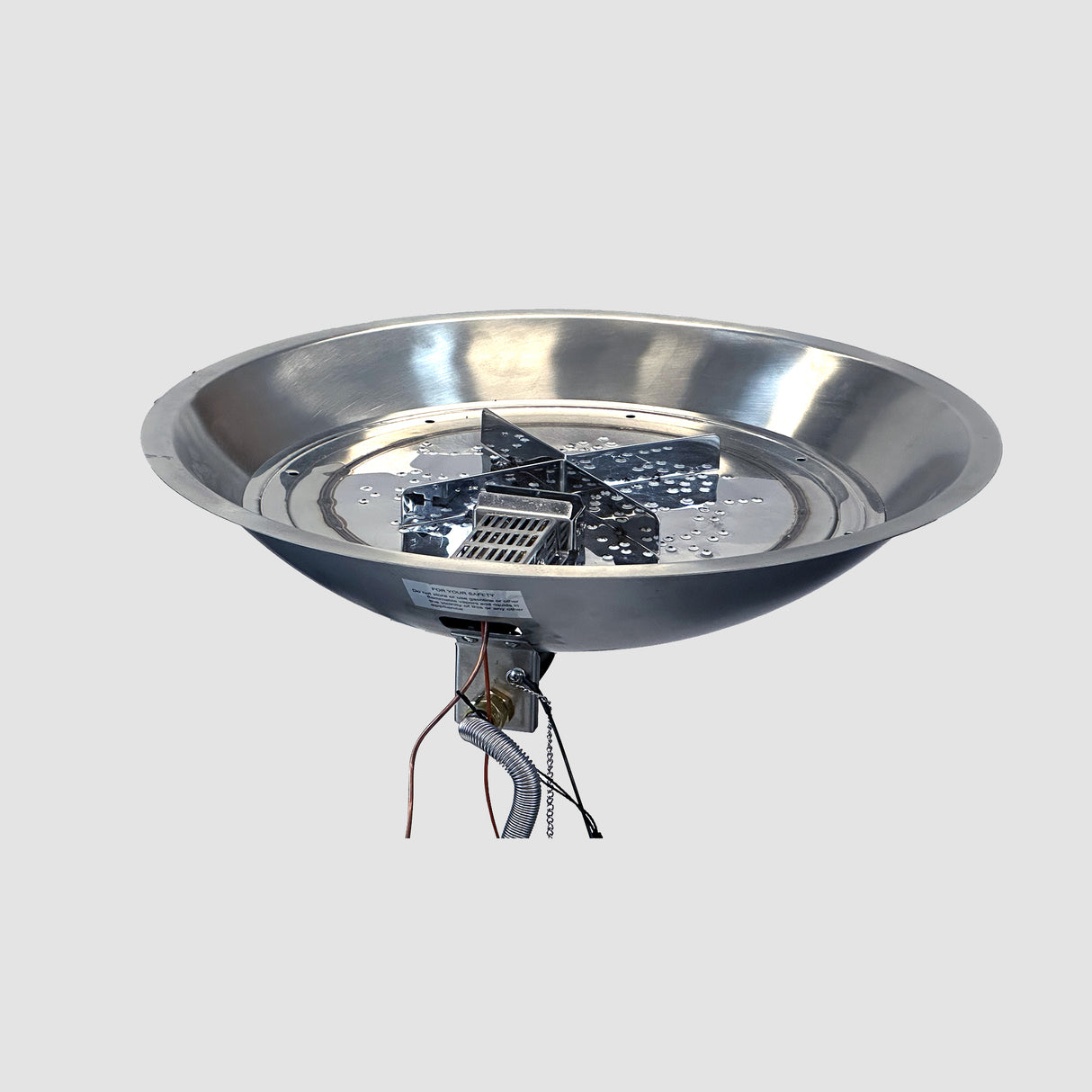 The 20" Crystal Fire Plus Round Gas Burner on a grey background