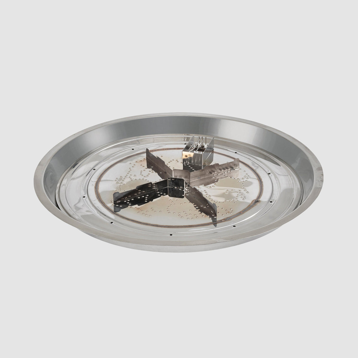 The 30" Crystal Fire Plus Round Gas Burner with Direct Spark Ignition on a grey background