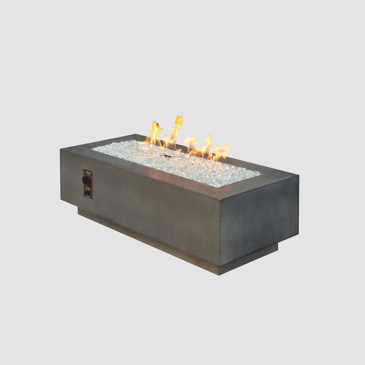 A Midnight Mist Cove Linear Gas Fire Pit Table 54" surrounded by a white background