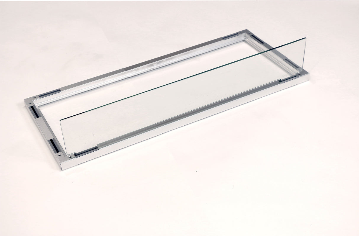 A close up of the 24" replacement glass for the Linear Folding Wind Guard